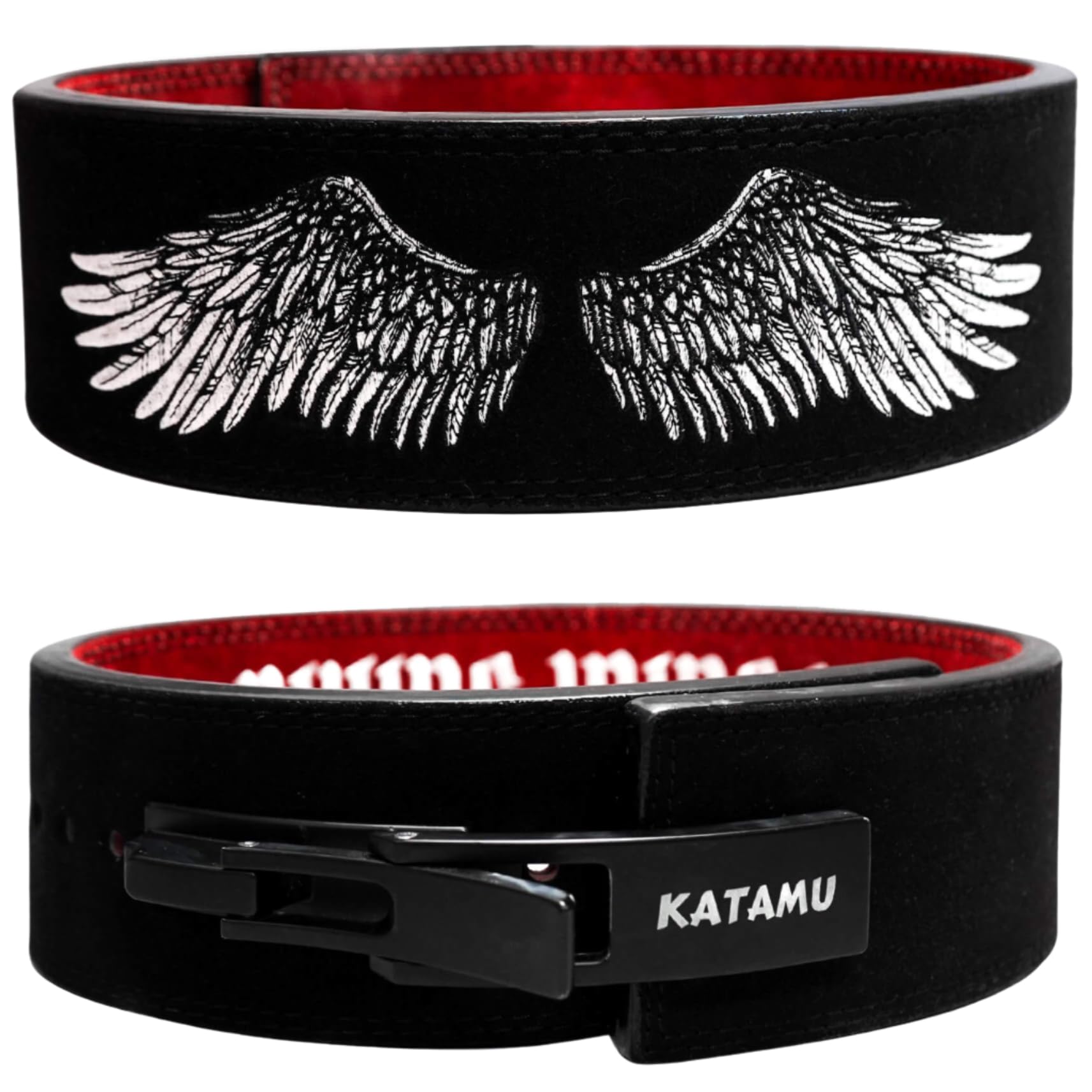 Katamu Premium Leather Lever Weight Lifting Belt for Powerlifting & Gym Workouts - Adjustable Support for Deadlifts, Squats & Strength Training | Ideal for CrossFit, Bodybuilding & Weightlifting