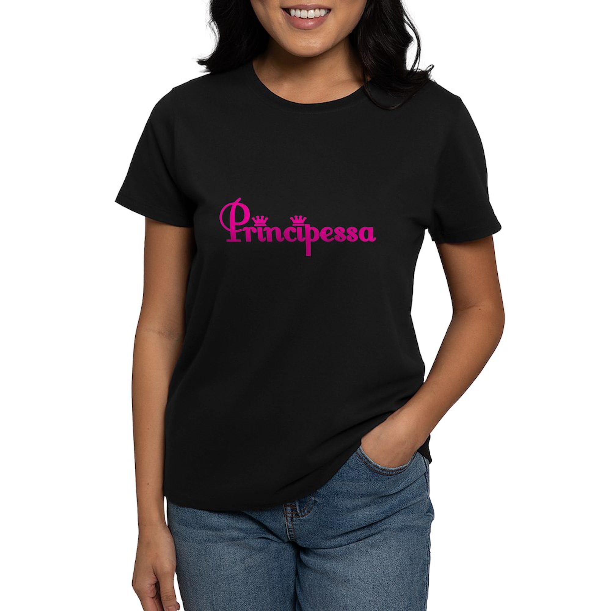 Principessa Women's Dark Cotton T-Shirt - Soft & Comfortable Casual Tee for Everyday Wear | Perfect for Outings, Lounging & Gifts
