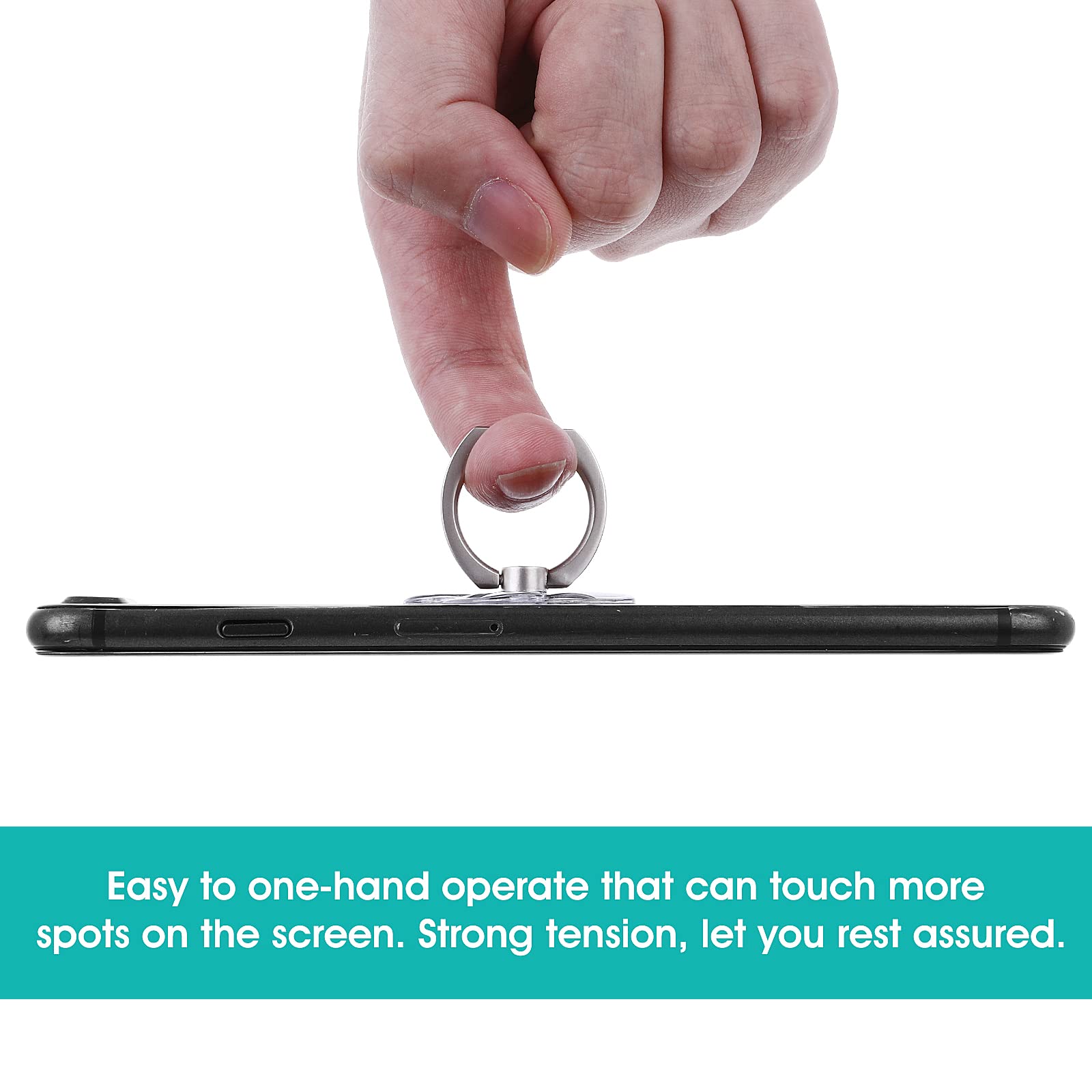 Cobee Finger Kickstand Cell Phone Ring Holder - 2 Pack Transparent Diamond Bling Phone Grip with 360° Rotation, Clear Glitter Finger Mount for iPhone Samsung & Smartphones - Perfect for Hands-Free Viewing, Selfies & Secure Grip