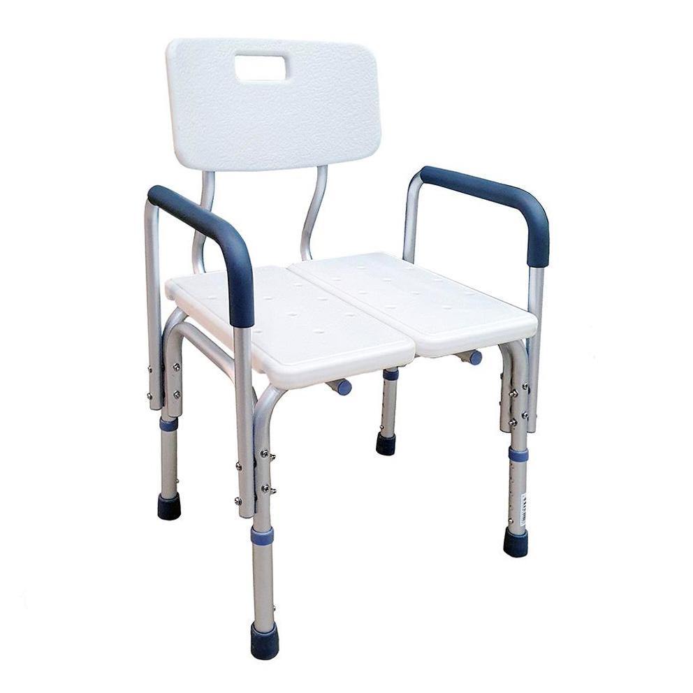 Adjustable Height Shower Chair with Armrest - Sturdy & Safe Bath Seat for Elderly, Disabled & Seniors - Ideal for Bathroom Safety & Mobility Assistance