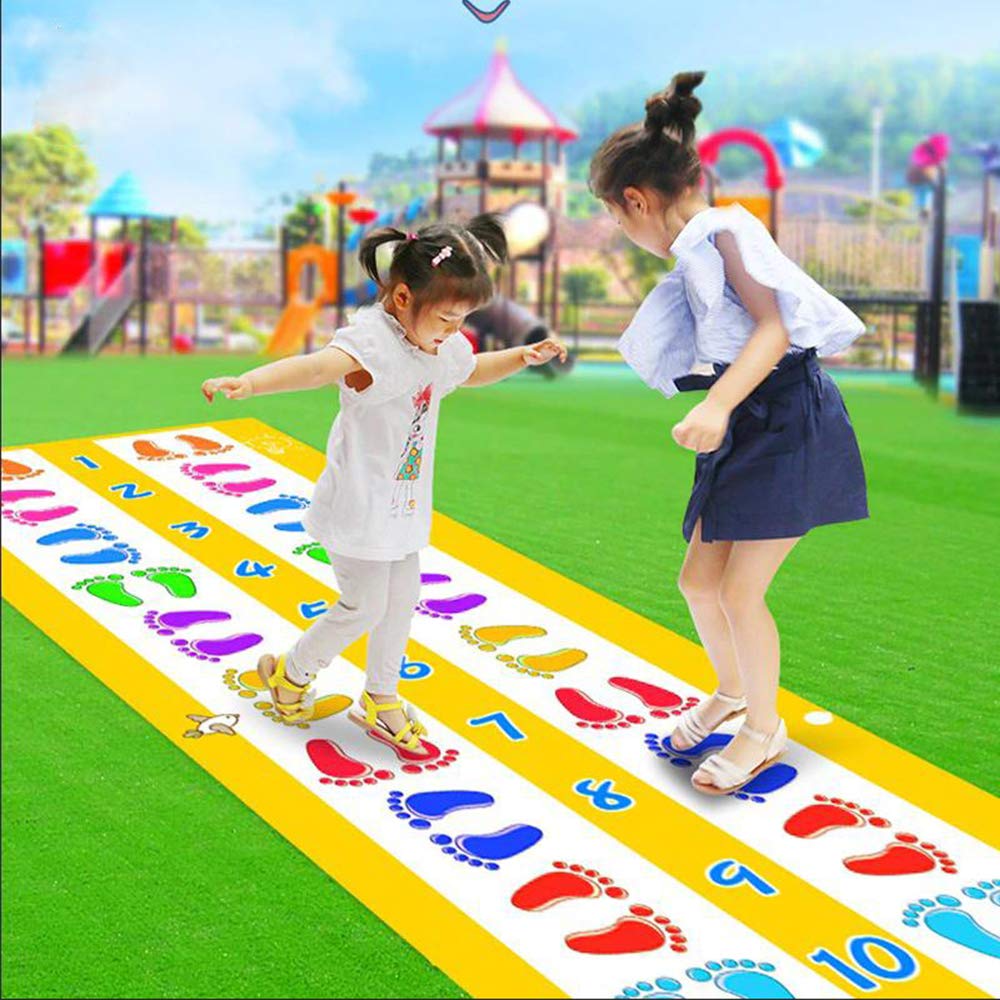 Kids Hopscotch Play Mat - Non-Slip Jumping Rug for Indoor/Outdoor Use - Colorful Lattice Design for Boys & Girls Ages 4-6 - Perfect for Kindergarten, Playrooms & Backyard Games - Durable Sport Activity Mat for Toddler Play Space & Team Games
