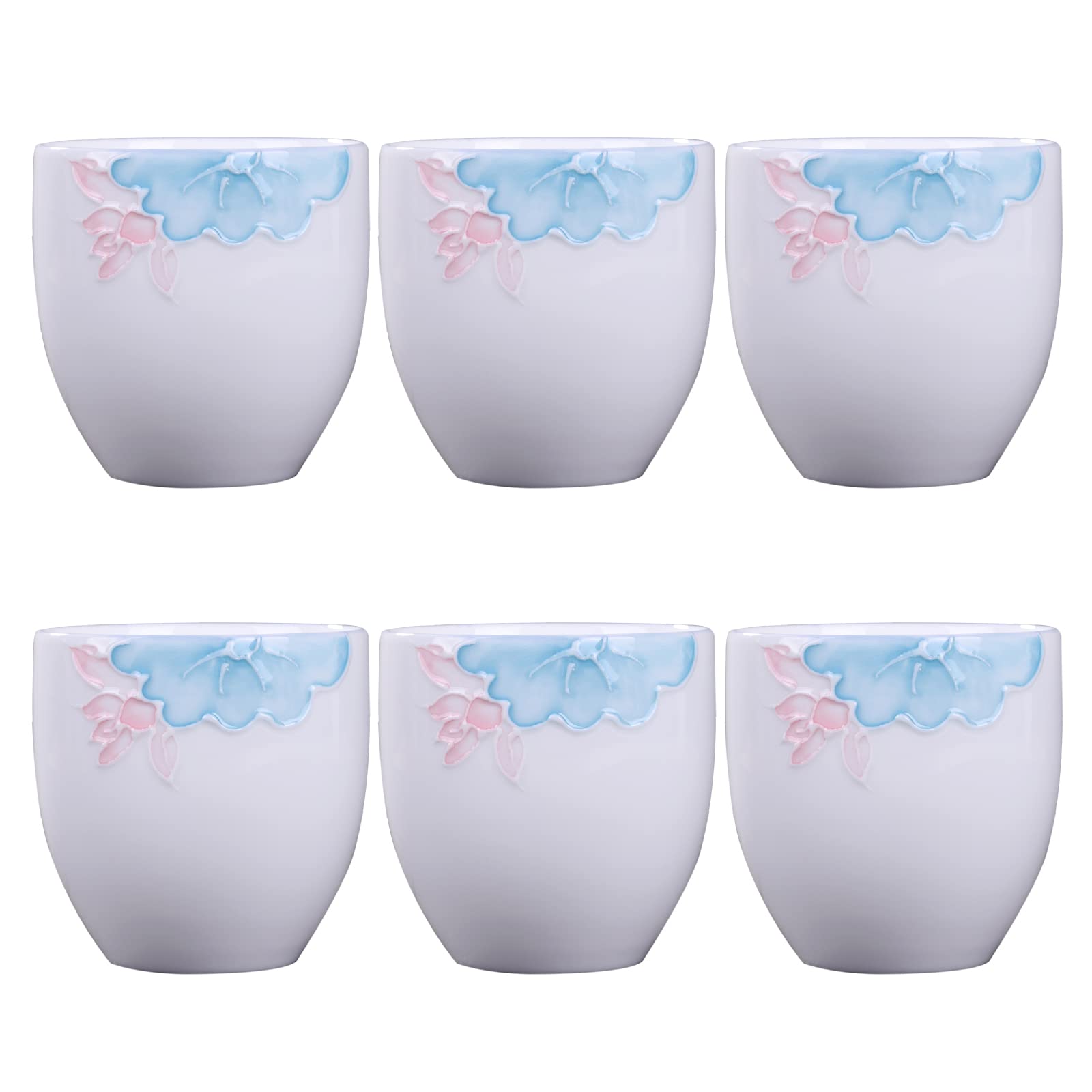 Premium 5oz Porcelain Espresso Cups Set of 6 - Elegant Mini Coffee Mugs & Demitasse Cups for Tea, Latte, Milk - Perfect for Home, Office & Cafe Use