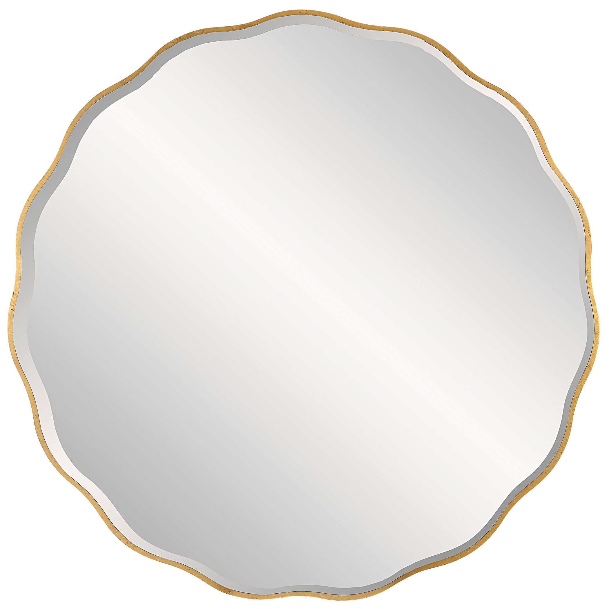 Aneta Large Round Mirror - Gold Framed Wall Mirror for Living Room, Bedroom & Entryway Decor - Elegant Home Decor & Stylish Interior Design Accent