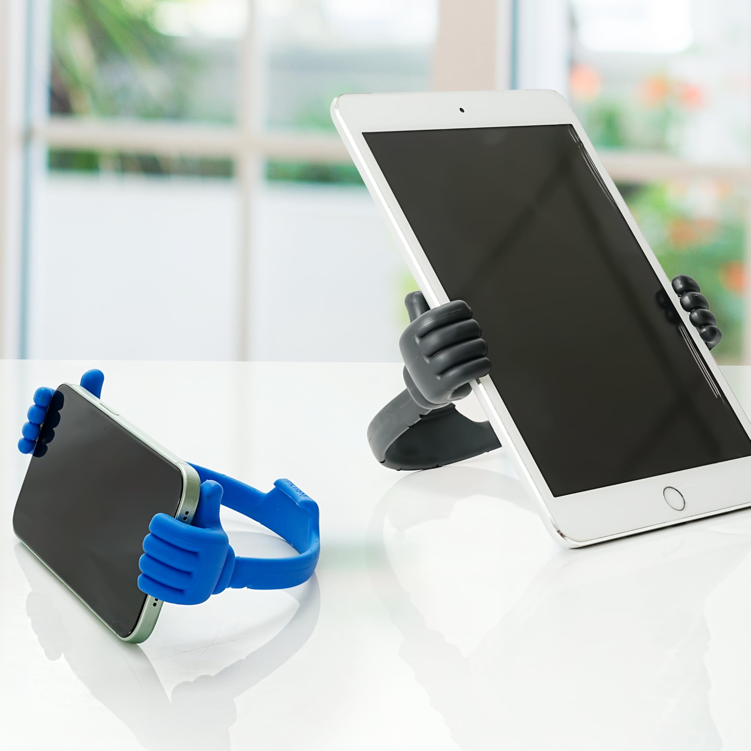 Honsky Adjustable Phone Stand Holder - Universal Flexible Smartphone & Tablet Stand for Desk, Desktop, iPhone, iPad, Samsung - Perfect for Watching Videos, Video Calls & Hands-Free Viewing (Black)