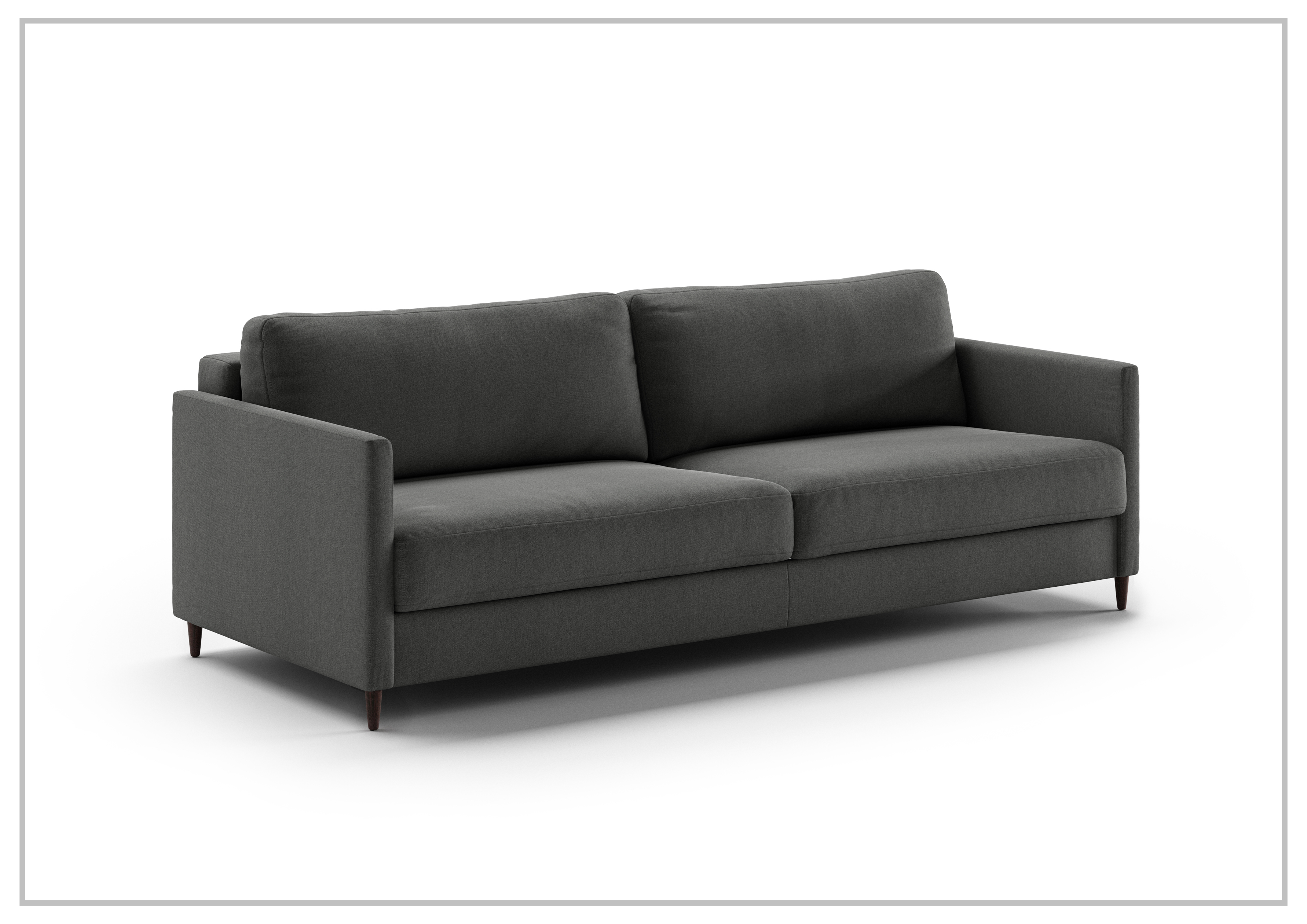 Luonto Elfin Fabric King Sleeper Sofa with Chrome or Wood Legs - Convertible Sofa Bed for Small Spaces, Guest Room & Apartment Living
