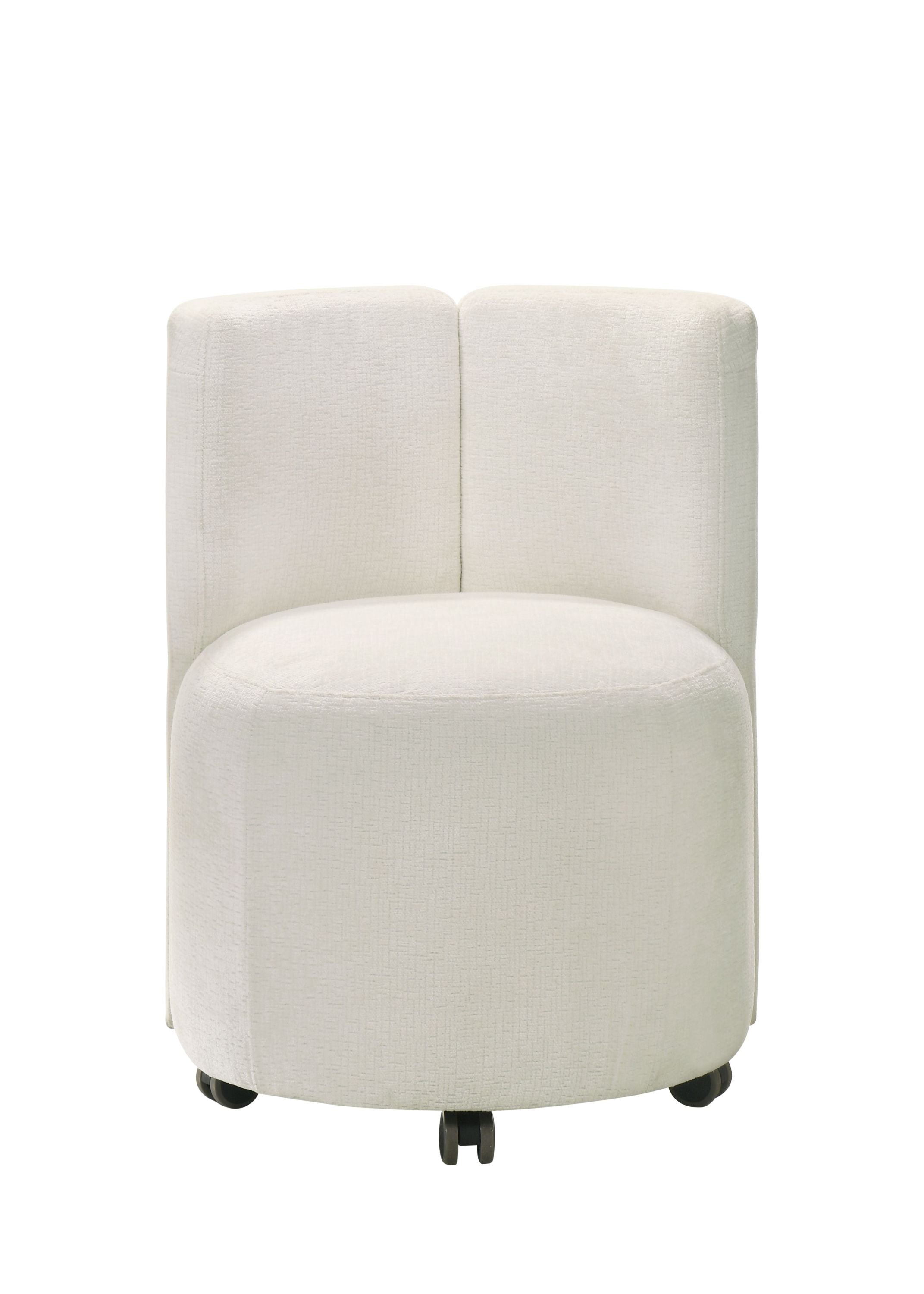 Blayde White Chenille Swivel Side Chairs (Set of 2) - Modern Accent Chairs for Living Room, Bedroom or Office - Soft Upholstered Lounge Chairs with 360° Rotation