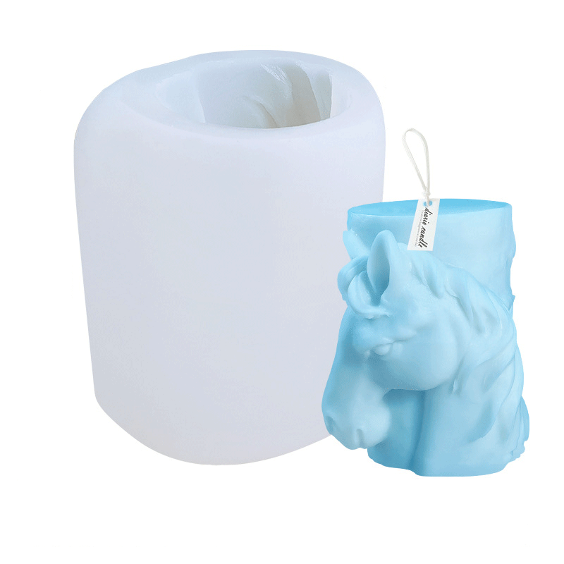 Horse Shaped Silicone Candle Mold - 4.1 Inch Tall DIY Candle Making Kit for Birthday, Wedding, Home Decor & Holiday Crafts