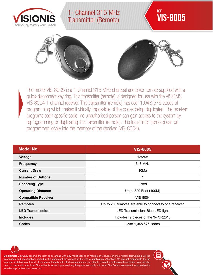 Visionis FPC-8514 Heavy Duty 600lbs Electromagnetic Lock Access Control System - Inswing Door Security with LED Exit Button, Time Delay & Wireless Remote Receiver | Commercial Buildings, Offices, Schools Security Solution