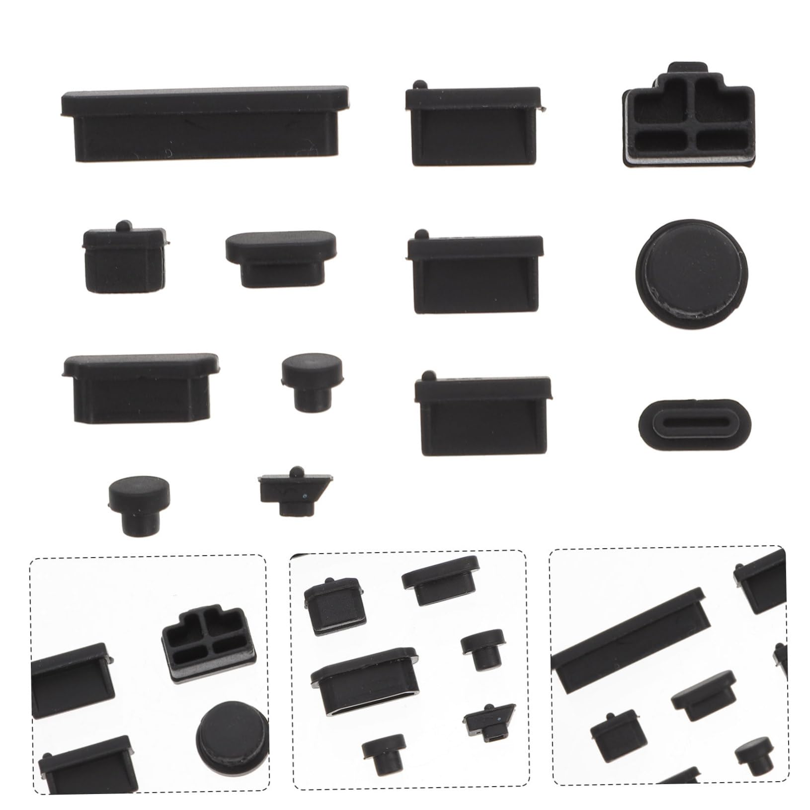 Veemoon Laptop Dust Plug Set - 12-Pack Silicone Port Covers for USB, HDMI, Audio Jack - Anti-Dust Protector for MacBook, PC, Desktop Computer - Perfect for Office, Home & Travel Use