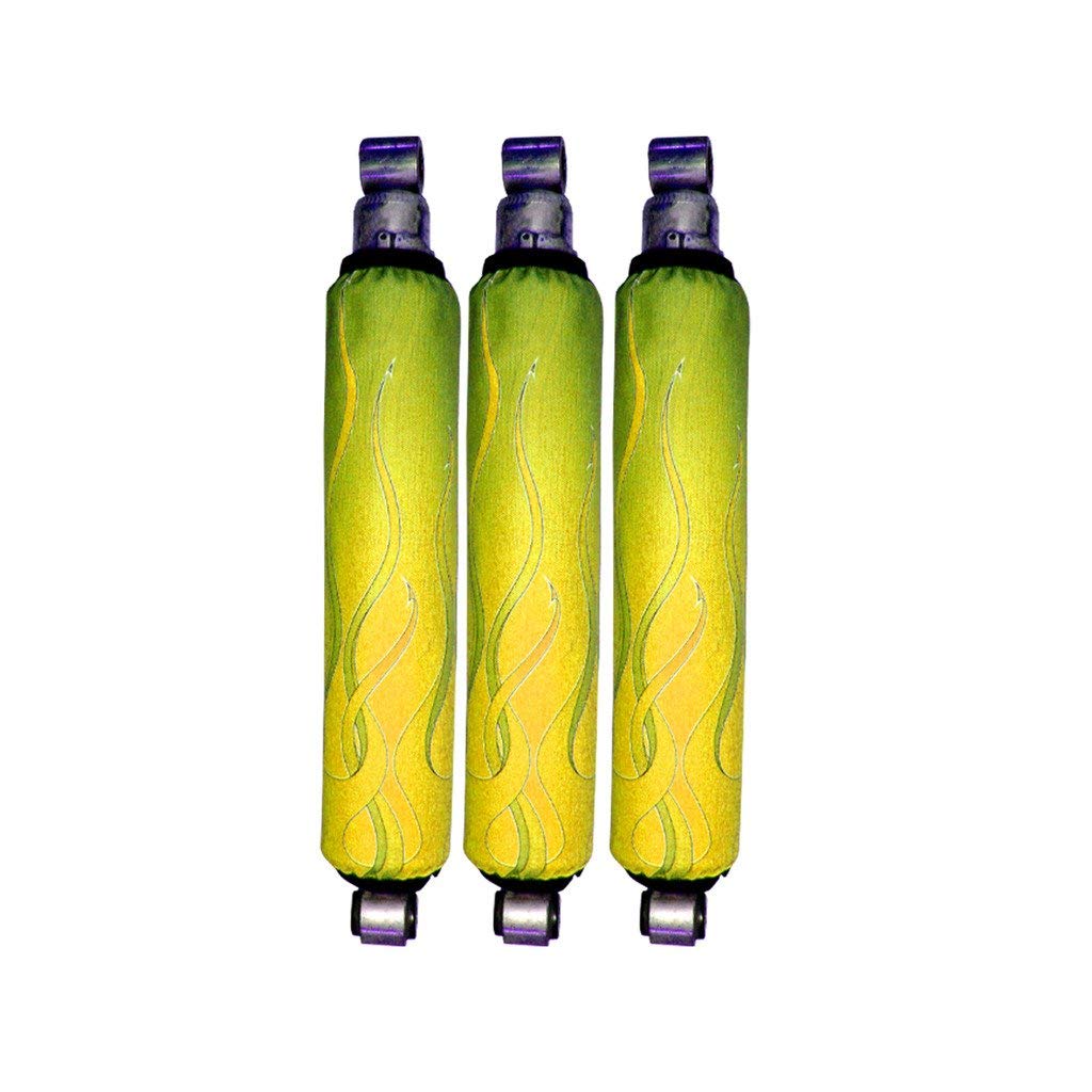 Suzuki LTR 450 450R Yellow Ghost Flame VPS Shock Cover - Durable ATV Shock Protector for Off-Road Racing & Trail Riding
