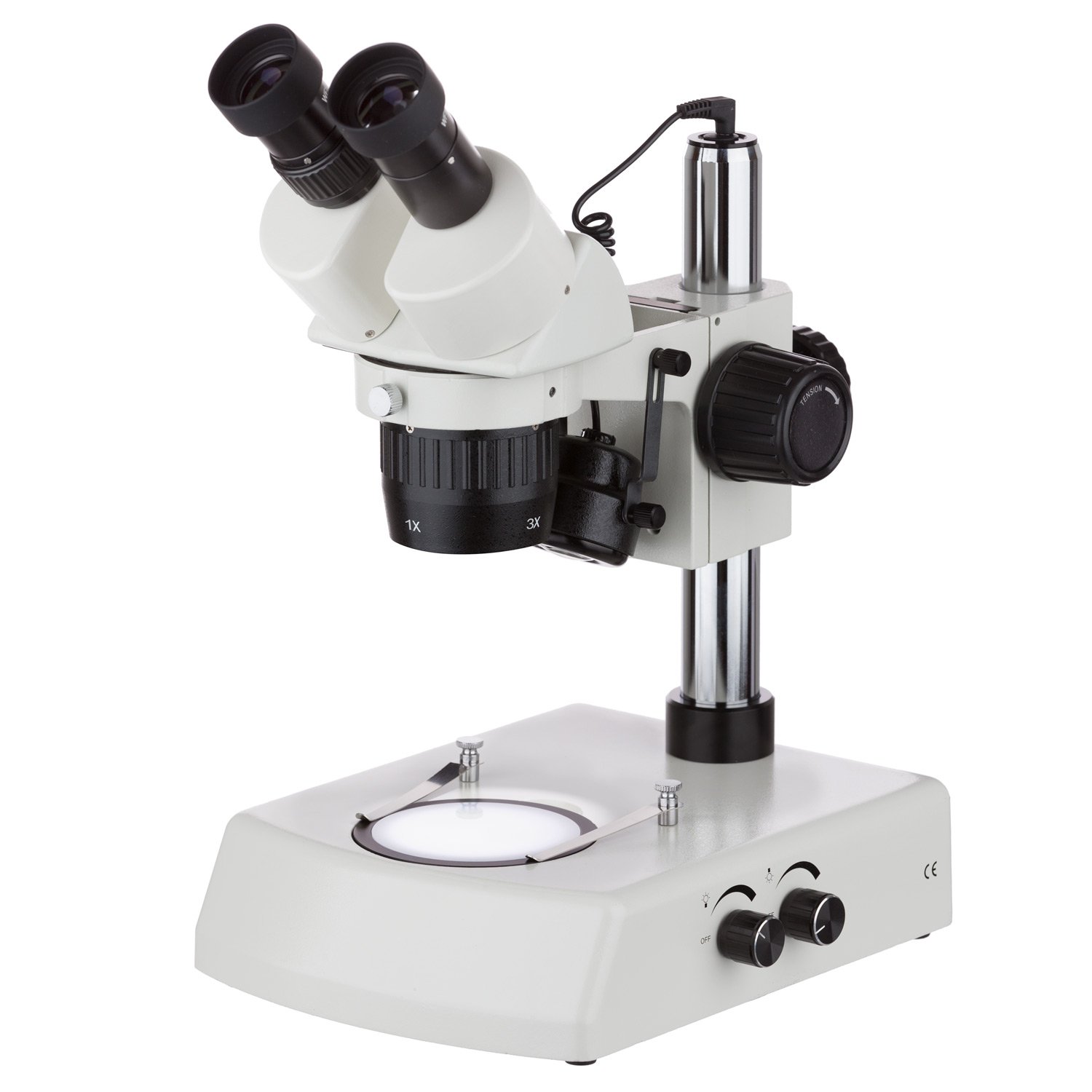 AmScope SWDG-2B13-LED 10X-30X Super Widefield Stereo Microscope with Dual LED Illumination - Perfect for Coin Collecting, Jewelry Inspection & Electronics Repair
