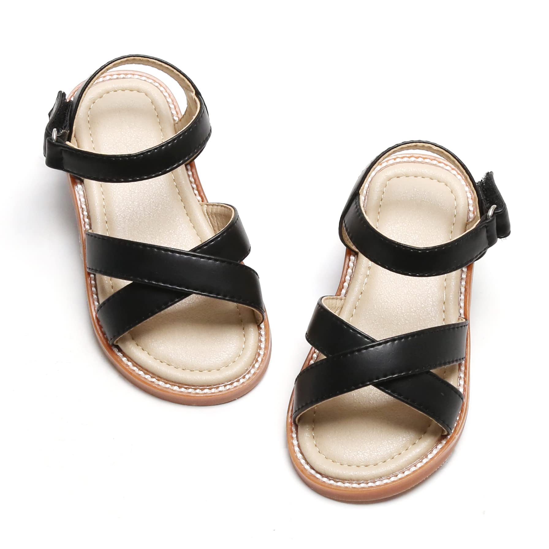 Cute Otter MOMO Girls Sandals - Open Toe Princess Flat Sandals with Ruffles for Summer | Perfect for Beach, Pool, and Casual Outings