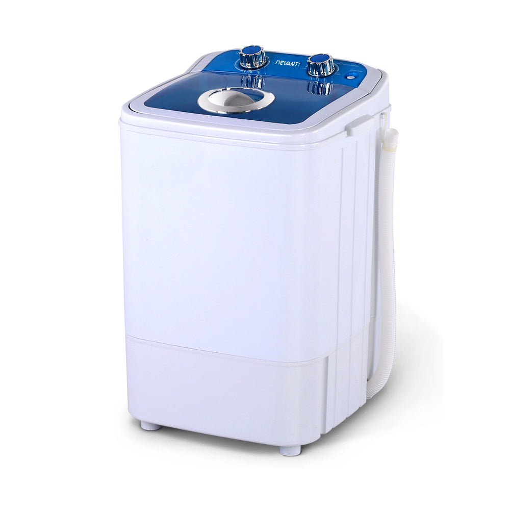 Devanti 4.6KG Portable Washing Machine - Compact & Energy Efficient Laundry Solution for Apartments, RVs, Camping & Small Spaces | Blue