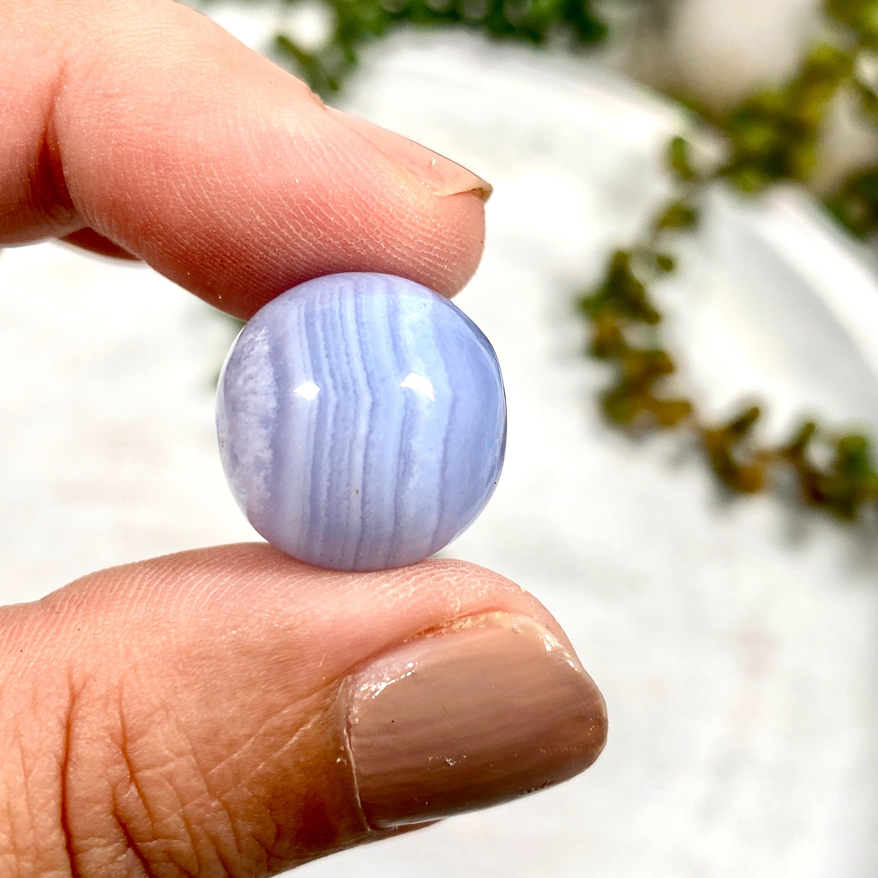 Blue Lace Agate Mini Spheres - Natural Healing Crystal Stones for Meditation, Jewelry Making & Home Decor (BLCE)