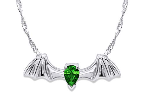 White Gold Over : Simulated Emerald