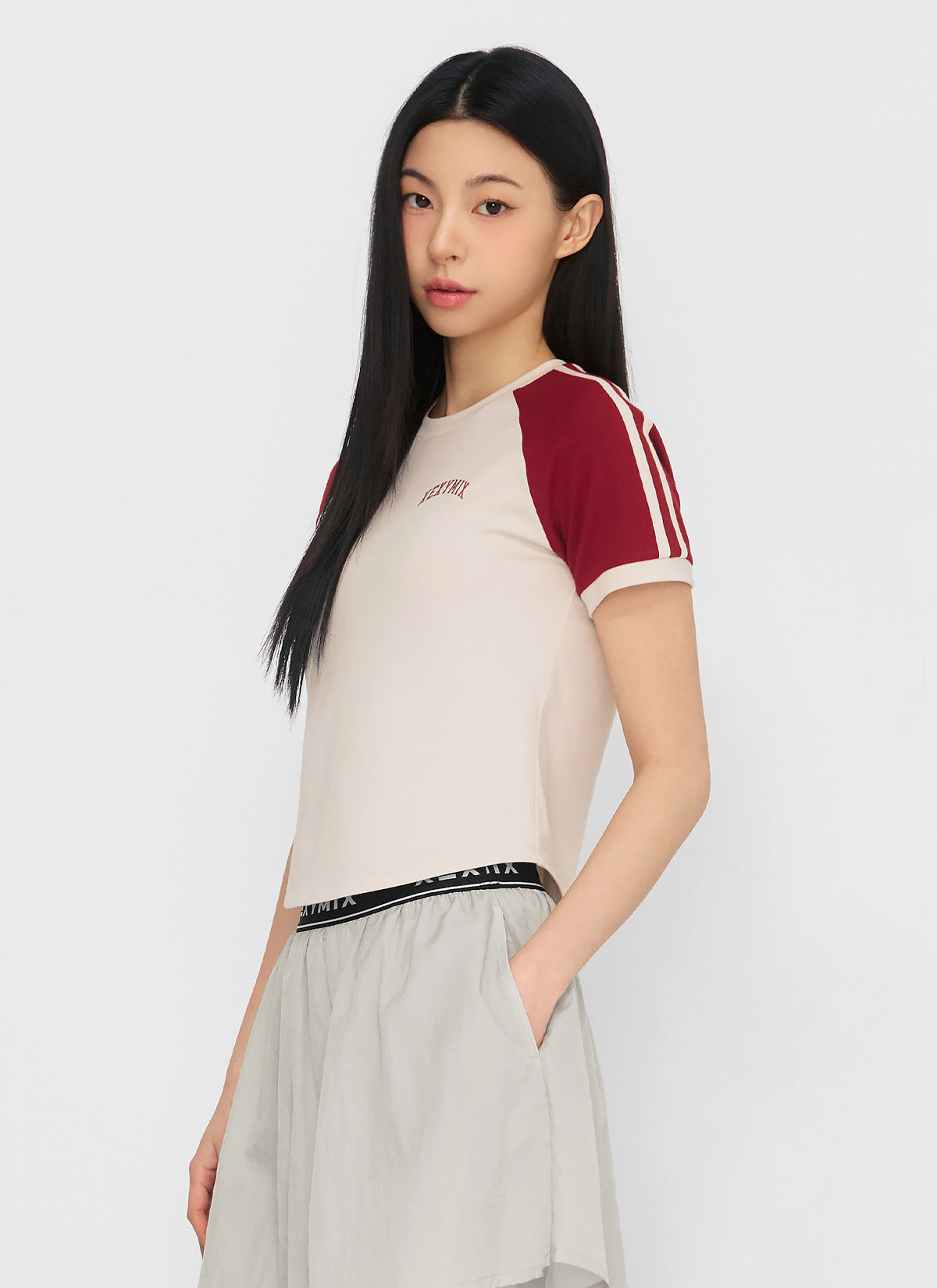 Reglan Color Block Crop Short Sleeve T-Shirt for Women | Trendy Summer Casual Top | Perfect for Yoga, Beach & Streetwear Fashion