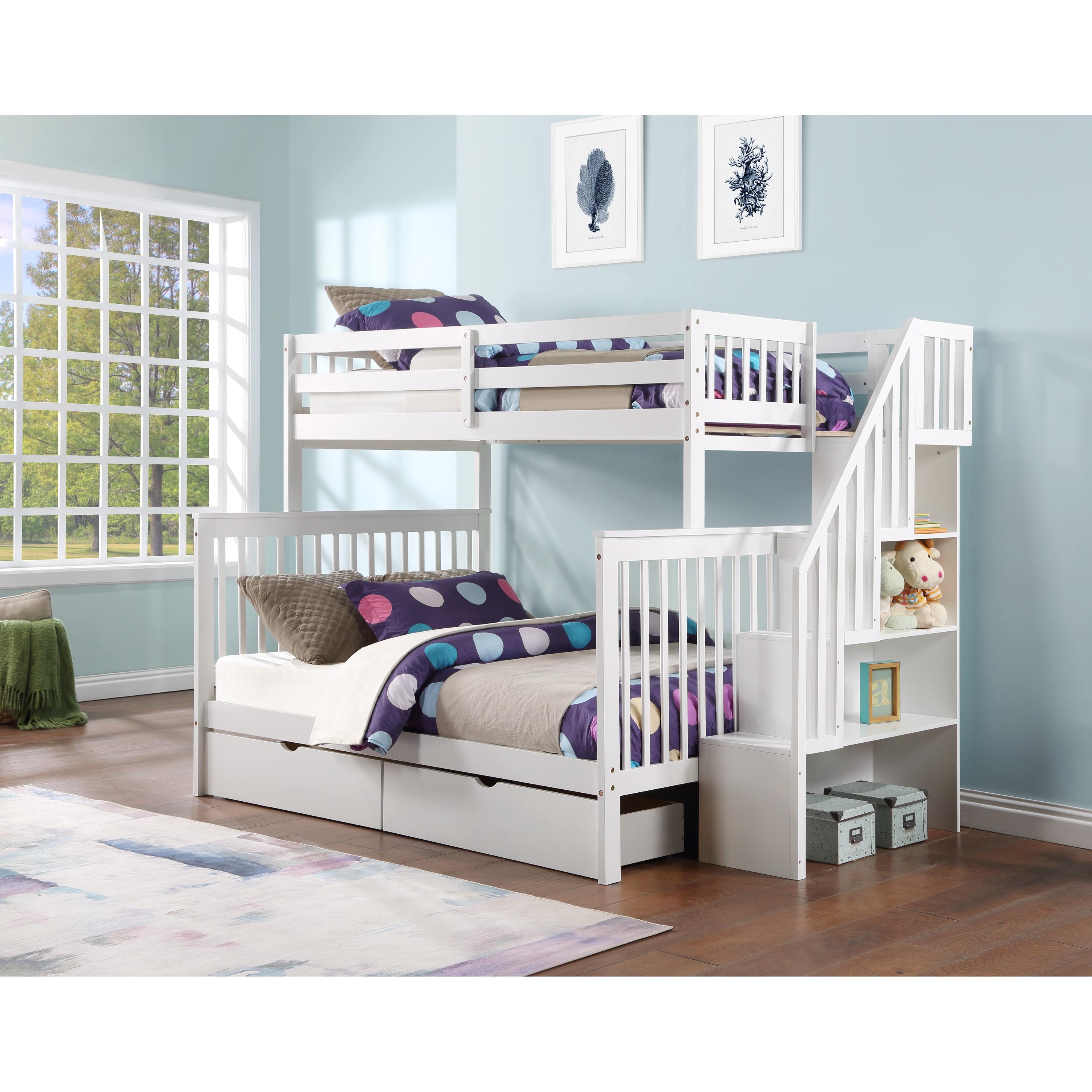 IFDC Kids Bunk Bed with Ladder, Twin Size, Wooden Frame - Perfect for Children's Bedroom, Sleepovers & Space-Saving Solutions