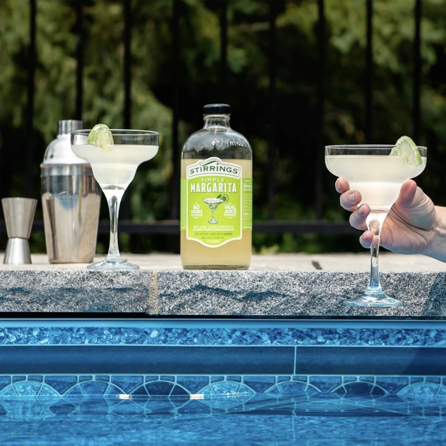 Stirrings 8-Pack Margarita Cocktail Mix 750ml Bottles - All Natural Real Juice No Preservatives - Low Calorie 90kcal Drink Mixer - Perfect for Parties, BBQs & Summer Cocktails
