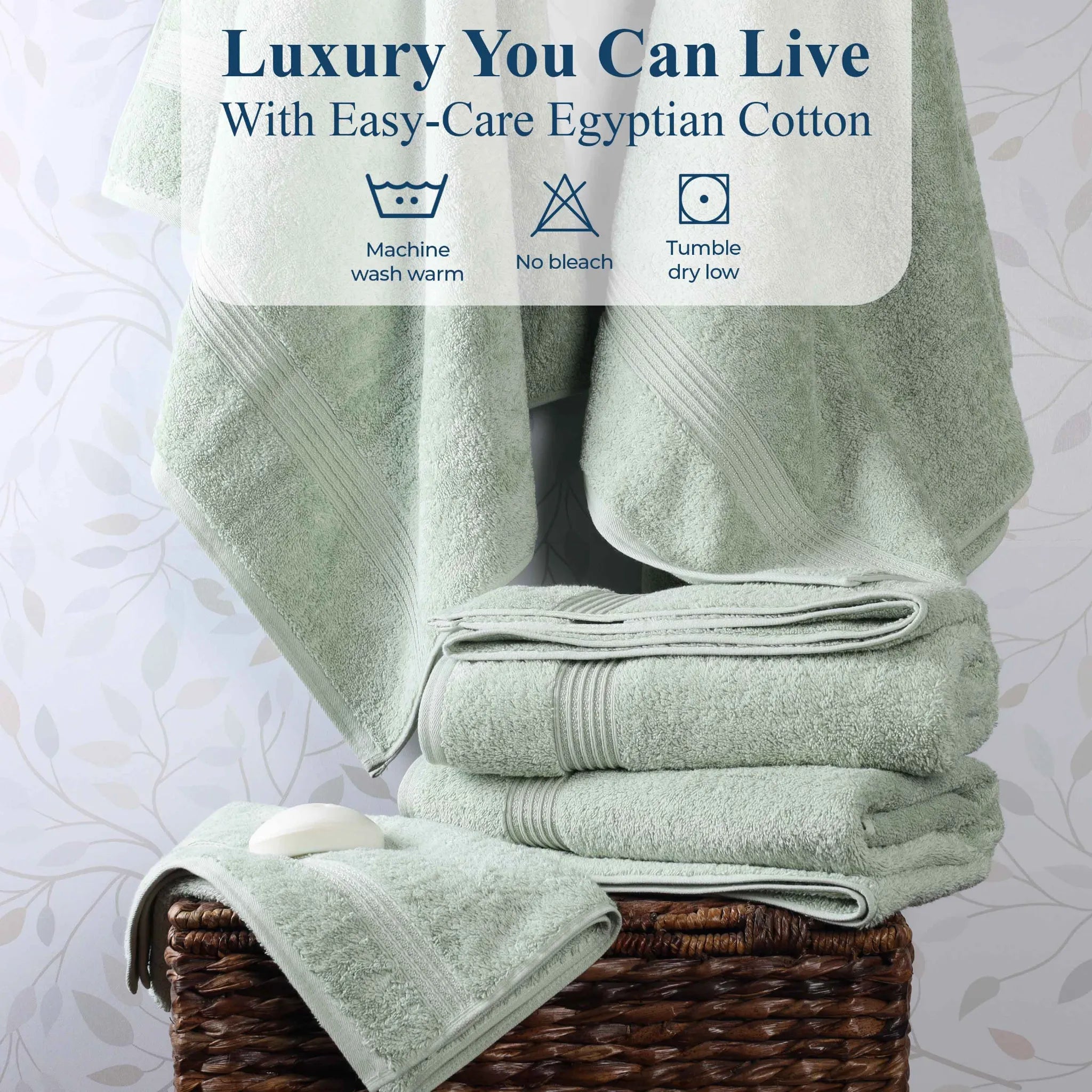 Premium Heritage Egyptian Cotton Bath Towel Set of 2 - Ultra Soft, Highly Absorbent & Quick Dry - Luxury Spa & Bathroom Essentials for Home & Hotel Use