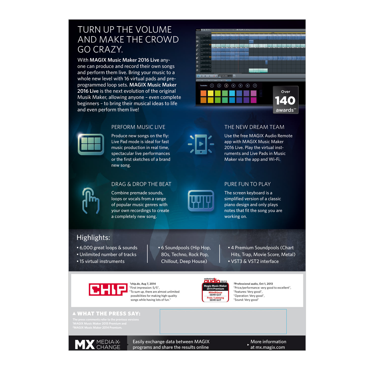 MAGIX Music Maker 2016 Live - Digital Download | Professional Music Production Software for PC | Create & Edit Songs, Beats & Tracks - Perfect for Home Studios & Aspiring Musicians
