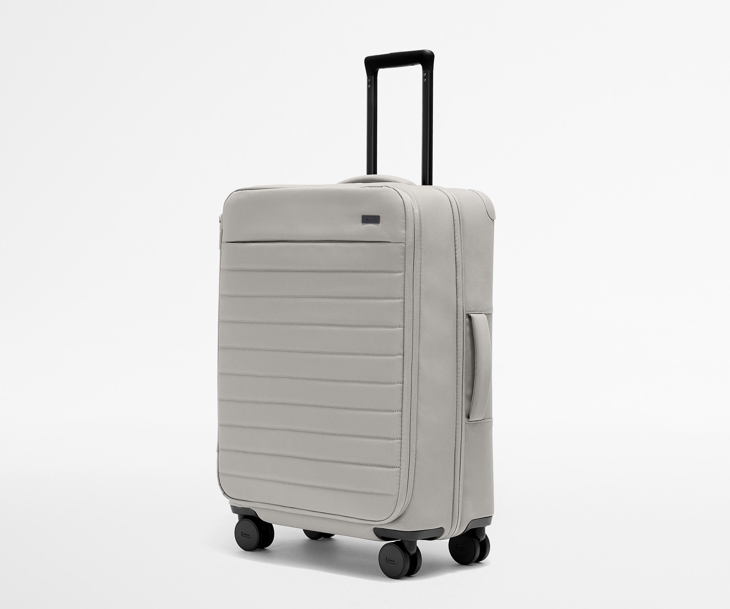 Premium Softside Medium Luggage in Cloud Gray - Lightweight & Durable Carry-On for Business Travel & Weekend Getaways