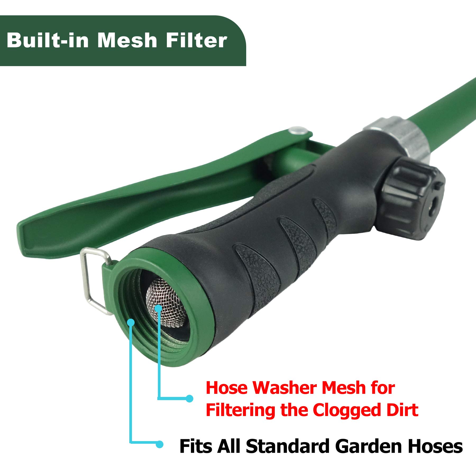 Heavy Duty 28 Inch Watering Wand with Pivoting Head - Adjustable Garden Hose Sprayer with 6 Patterns & Ergonomic Handle - Ideal for Seedlings, Flowers, Lawns & Outdoor Plant Care