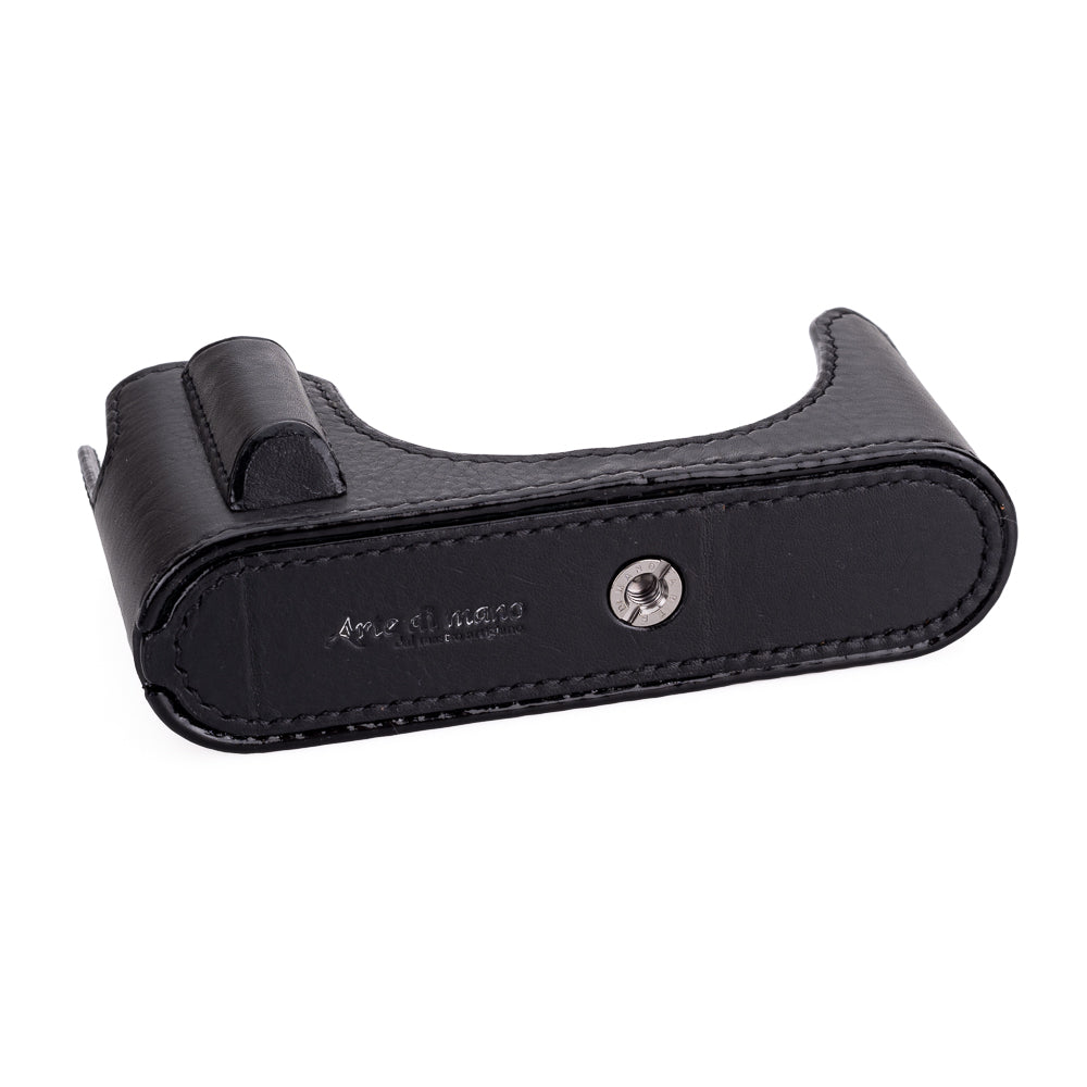 Arte di Mano Aventino Half Case with Advanced Battery Door for Leica M11 Camera - Minerva Black with Black Stitching | Premium Leather Protection for Professional Photography & Travel