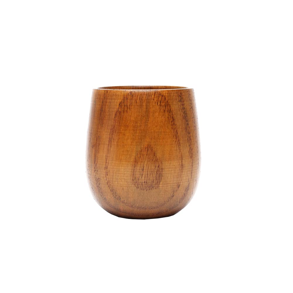 GSHLLO Solid Wood Tea Cup - Reusable Vintage Wooden Mug for Coffee, Espresso, Beer, Wine, Juice & Milk - Eco-Friendly Handcrafted Cup for Home, Office, Camping & Gifts