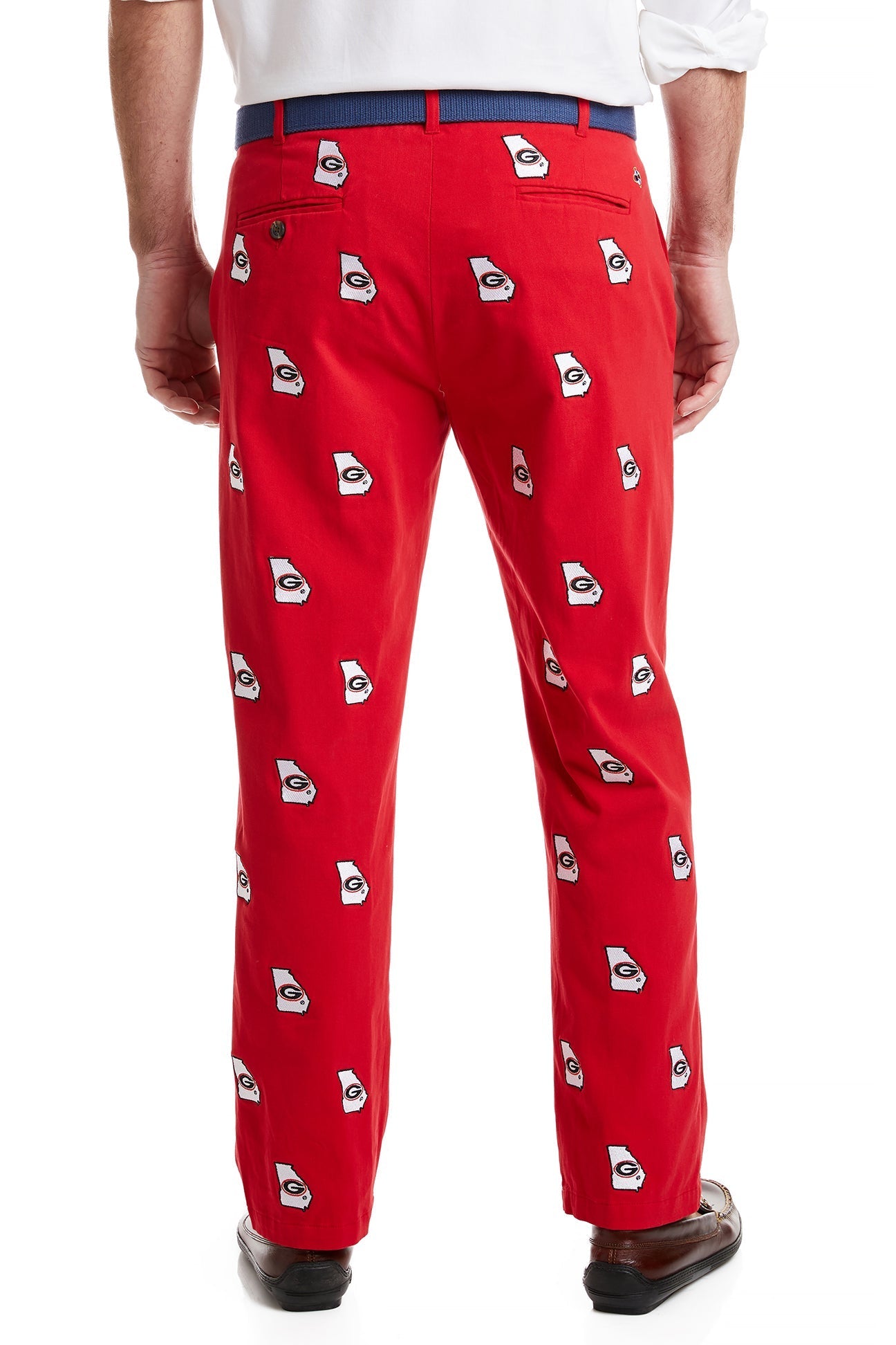 UGA Bulldog Red Collegiate Stretch Twill Pants - Comfortable Athletic Trousers for Game Day & School Spirit