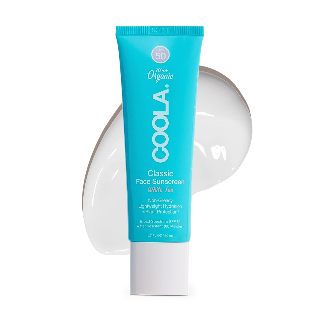 COOLA Classic Face Organic Sunscreen Lotion SPF 50 - Broad Spectrum UVA/UVB Protection, Vegan & Reef Safe, Lightweight Moisturizer for Daily Use | Perfect for Beach, Outdoor Sports & Travel