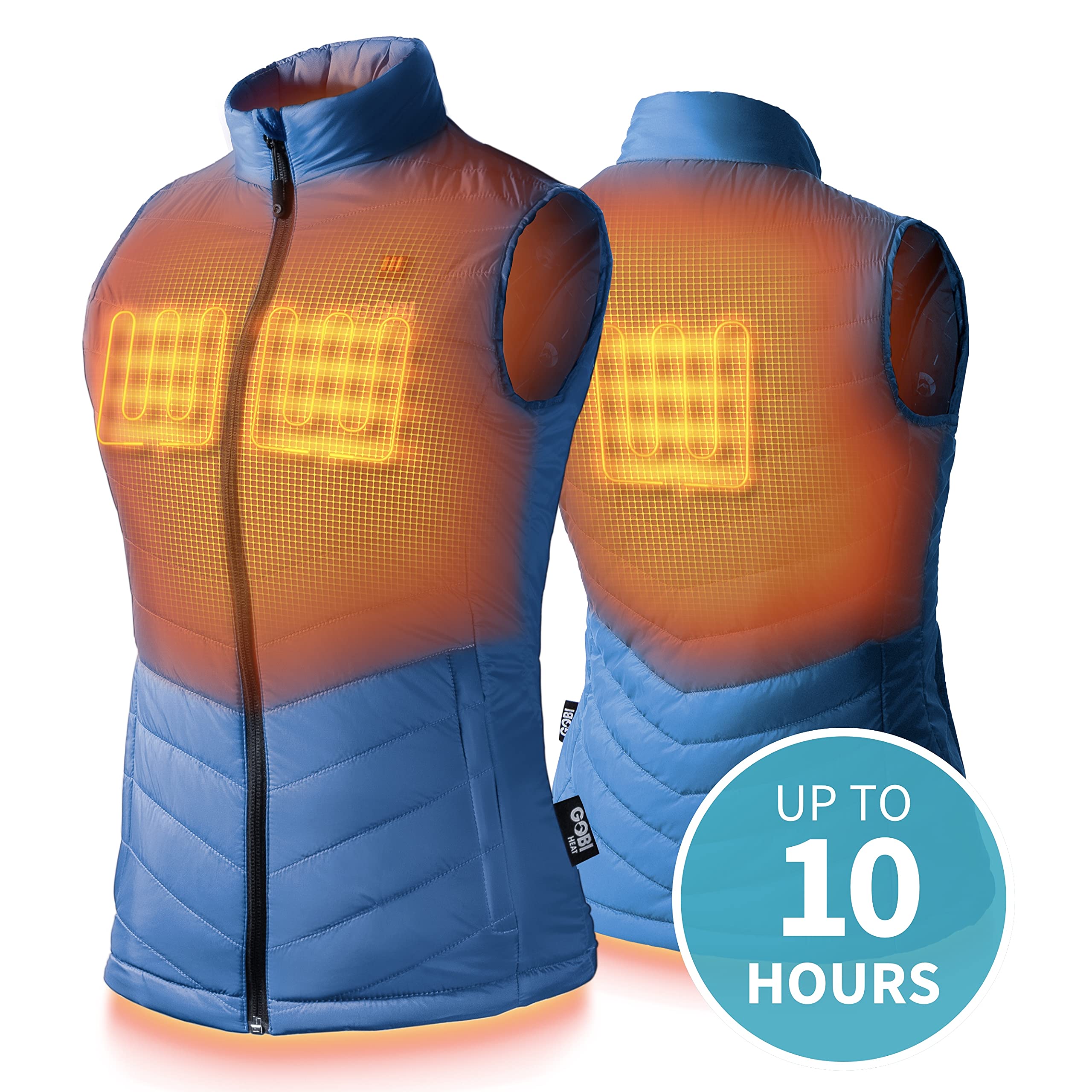Dune Women's Heated Vest with Battery & Charger - 10 Hours Continuous Heating, Machine Washable Winter Jacket for Outdoor Activities, Hiking & Cold Weather