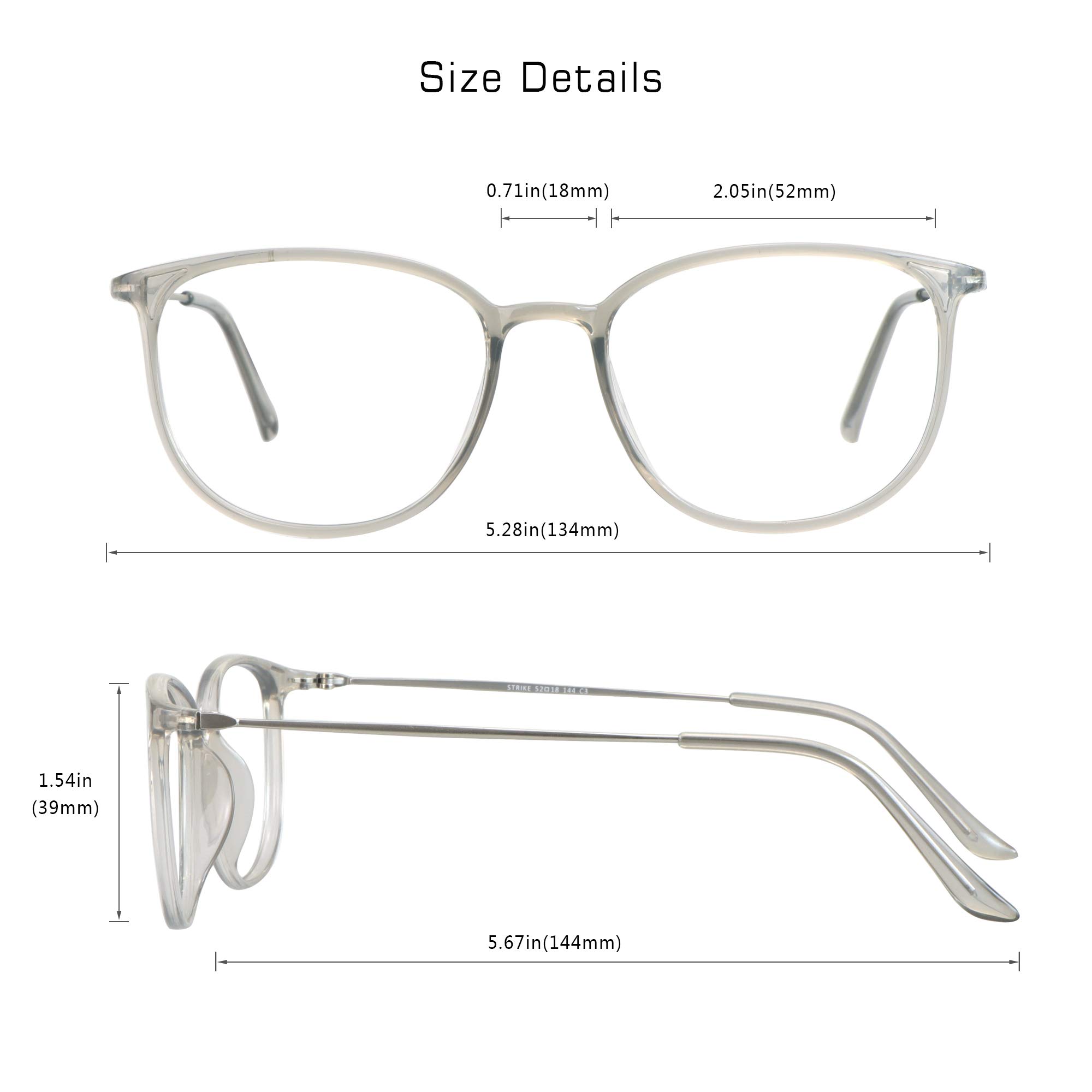VisionGlobal Blue Light Blocking Glasses for Women & Men - Anti Eyestrain Computer Glasses with Square Frame - Reduce Digital Eye Strain for Office Work, Gaming & Screen Time