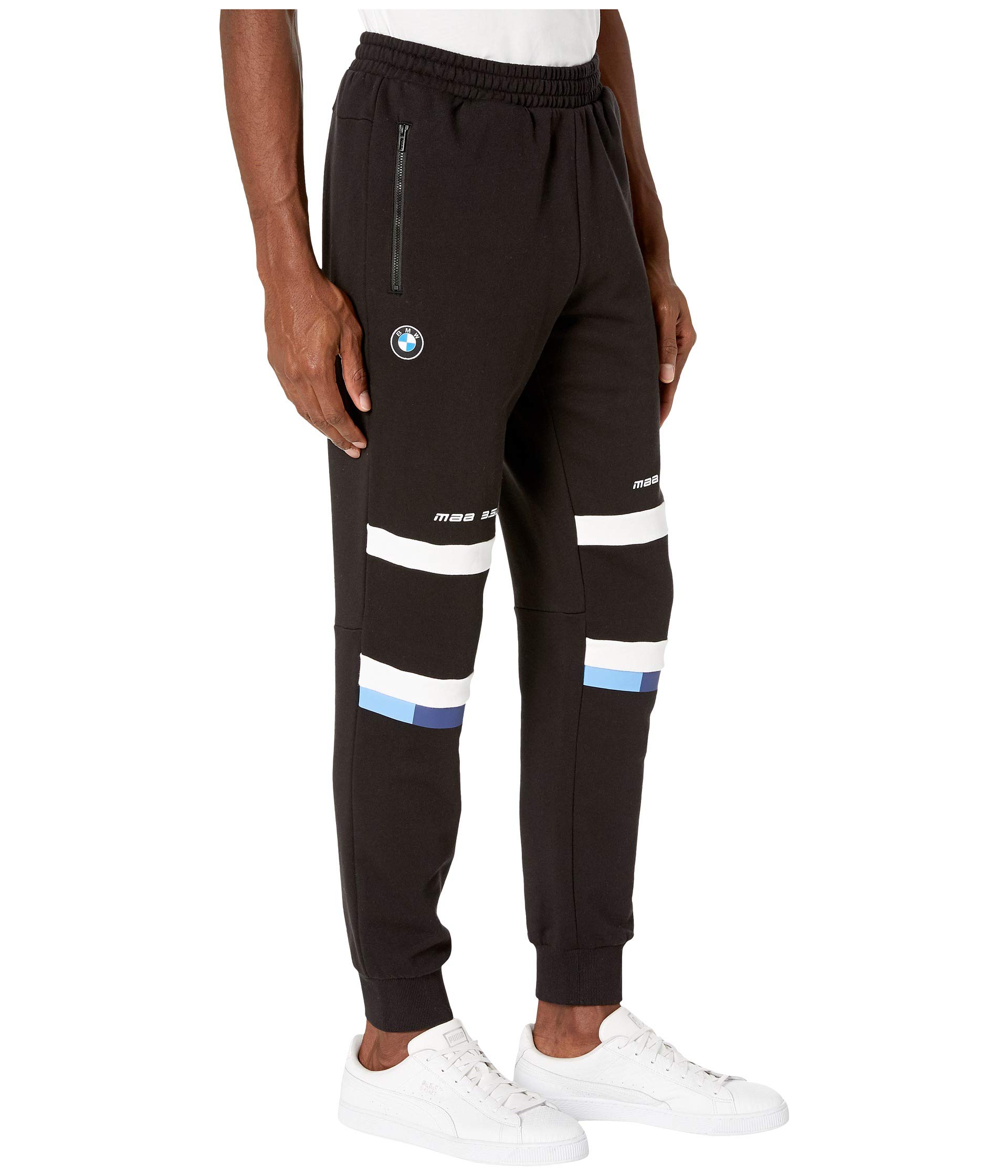 PUMA Men's BMW MSP Sweatpants - Comfortable Athletic Jogger Pants for Running, Gym & Casual Wear - Black/White