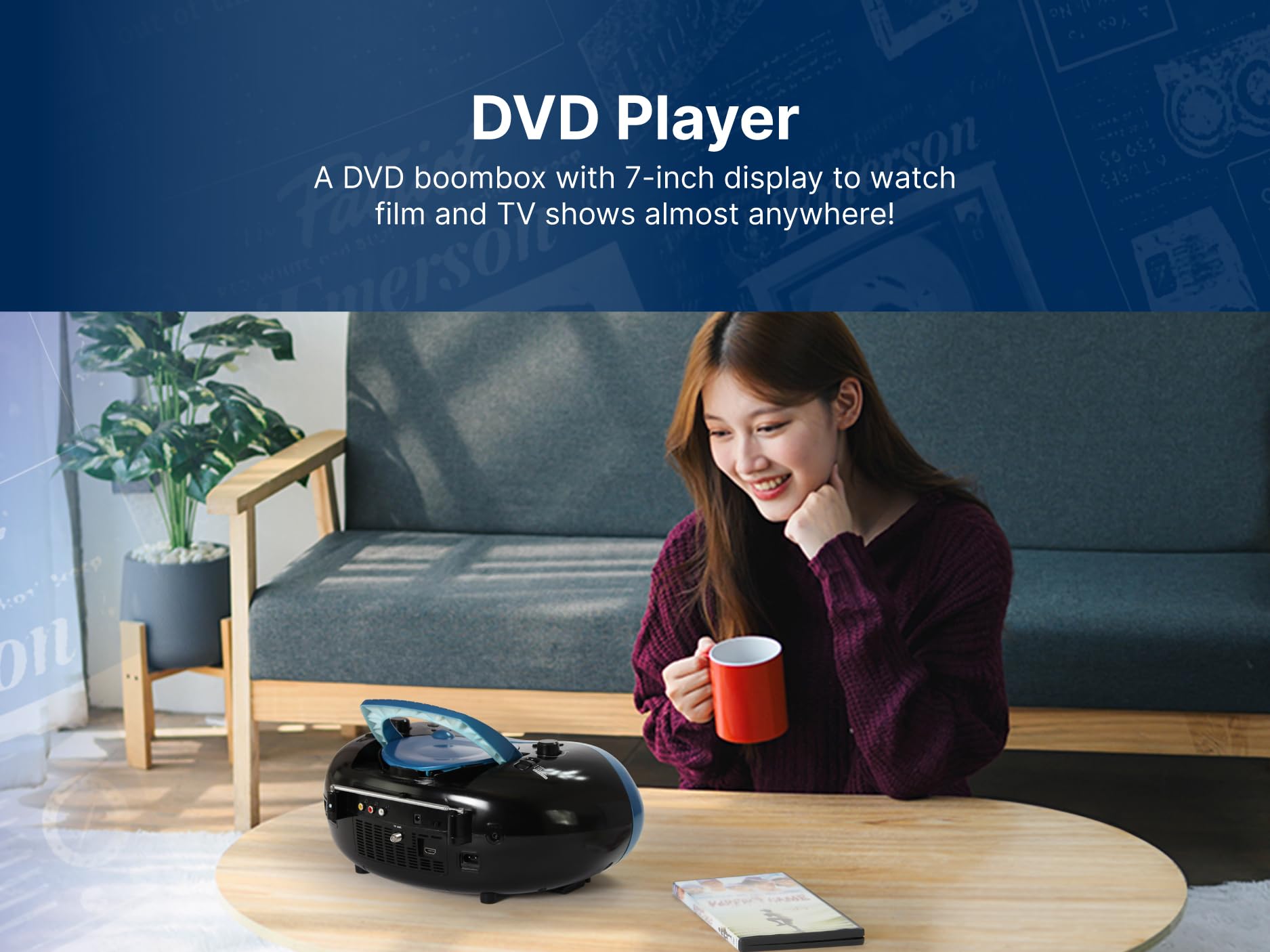 Emerson EDL-2870H Portable Bluetooth DVD Player with 7
