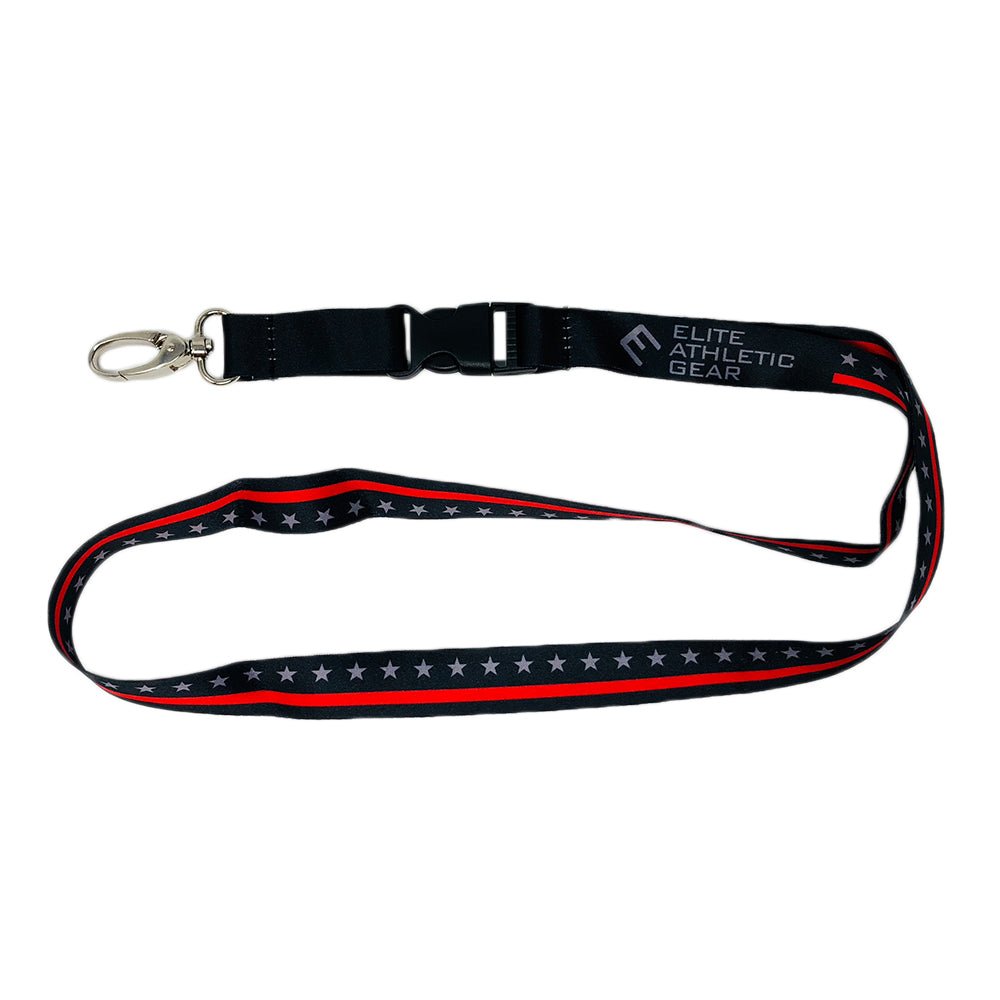 Thin Red Line Lanyard - Durable Nylon Badge Holder for ID Cards & Keys - Perfect for First Responders, Firefighters & Military Personnel