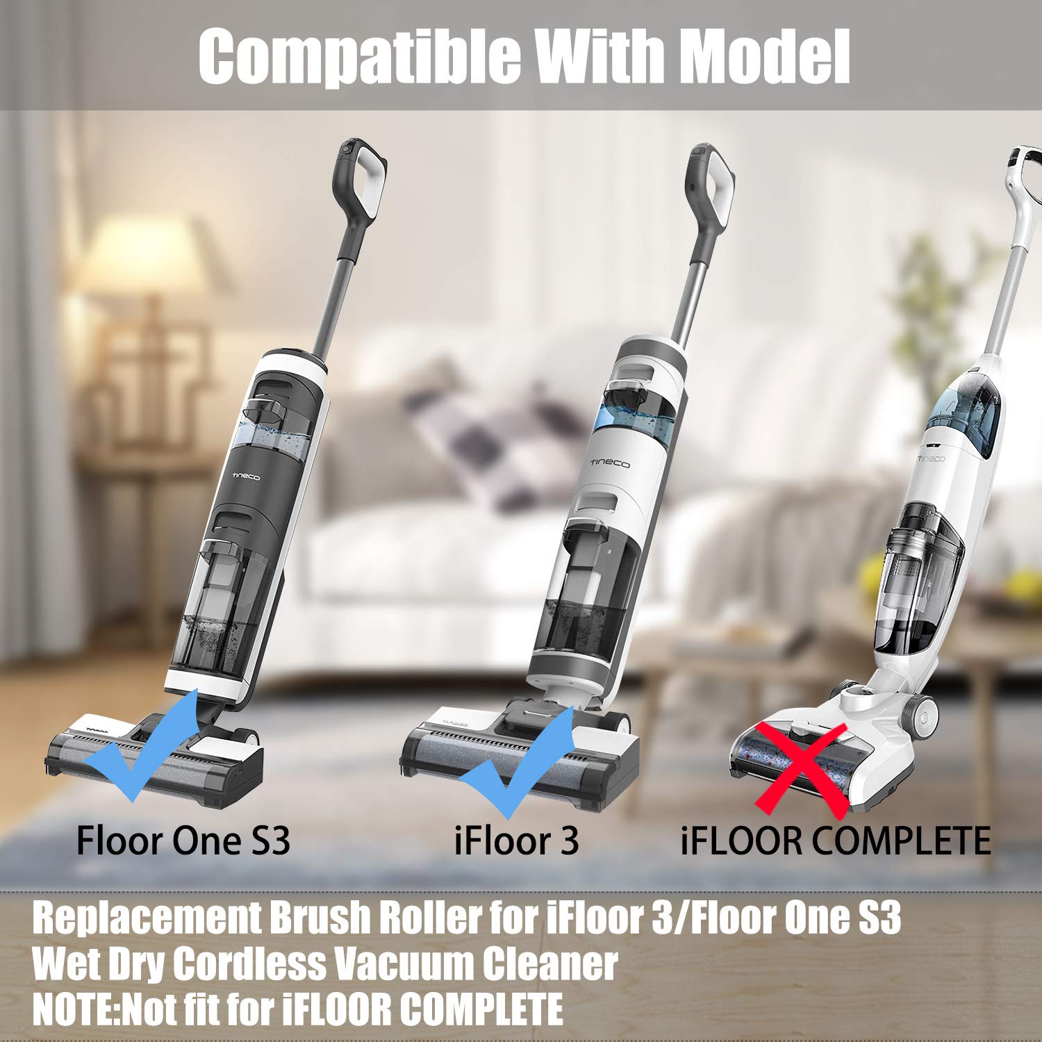 iFloor 3 Vacuum Brush Roller & HEPA Filter Set (3-Pack) - for Wet/Dry Cleaning