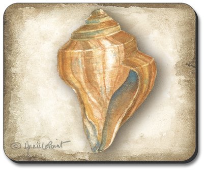 Beautiful Sea Shell Art Plates Mouse Pad - Non-Slip Desk Mat for Computer, Laptop & Office Use - Perfect Gift for Beach & Ocean Lovers