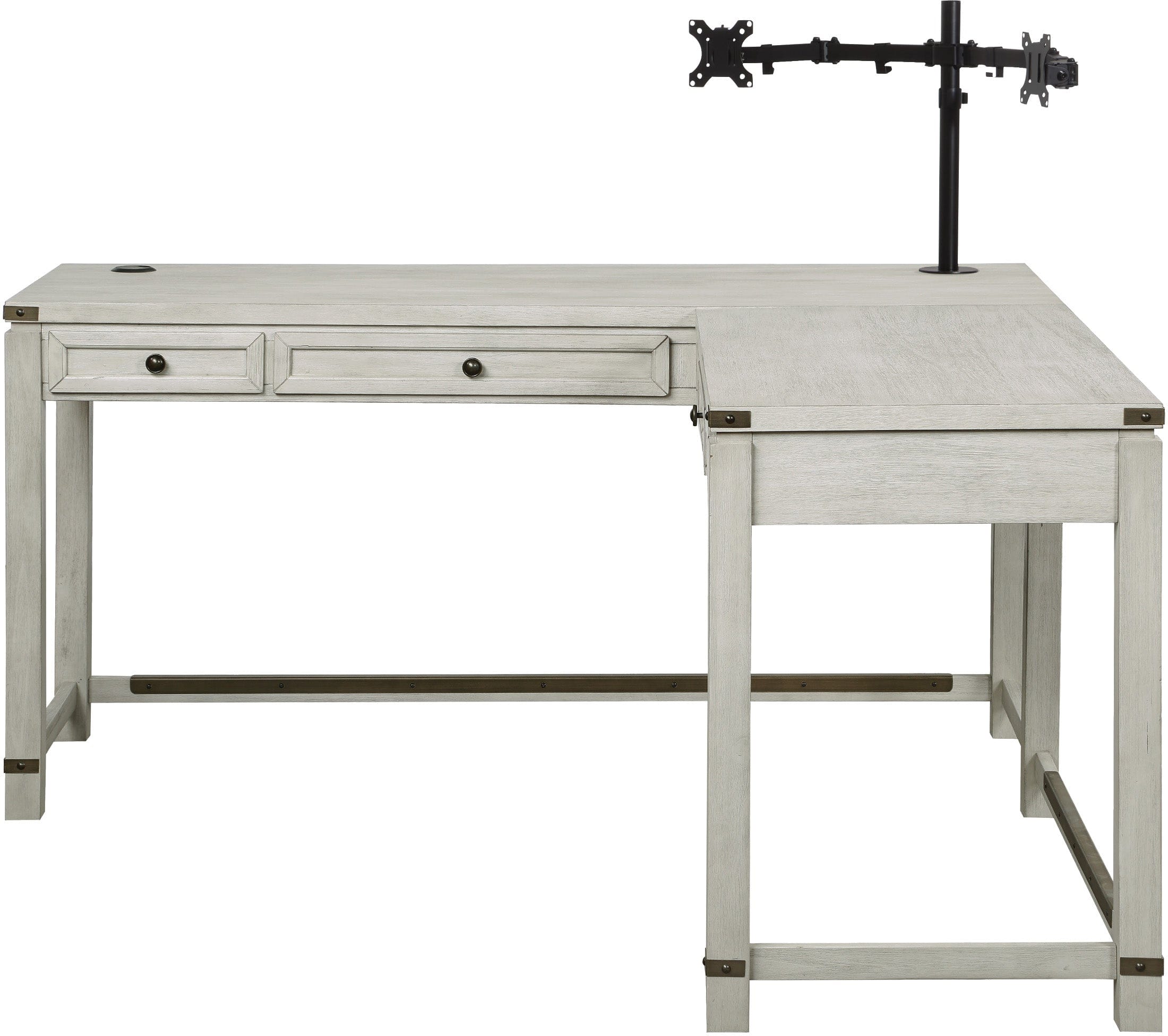 Office Star Baton Rouge L-Shaped Desk with Monitor Mount [BTL2937DM] - Ergonomic Home Office Workstation for Computer, Laptop & Gaming Setup