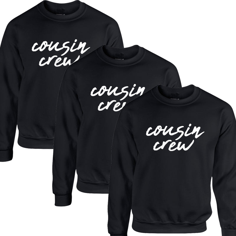 Cousin Crew Kids Sweatshirts Black (MRK X) - Soft & Comfortable Pullover Hoodie for Boys & Girls - Perfect for Family Outings & School Activities