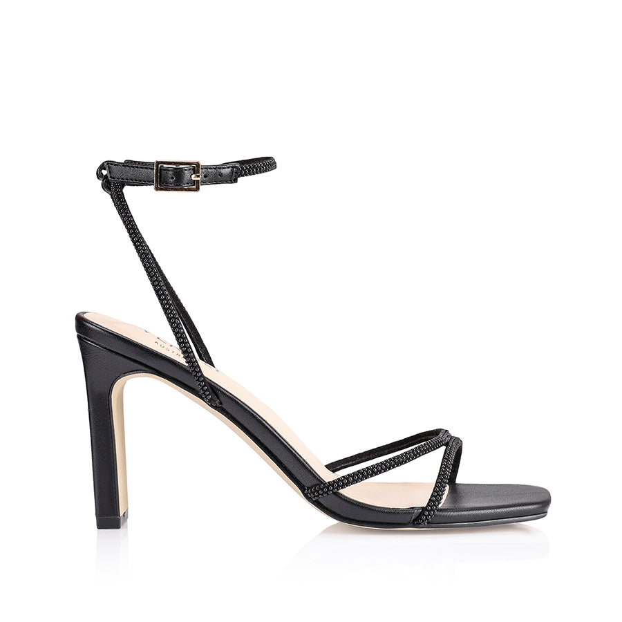Kian Block Heel Sandals   Black Pearl
