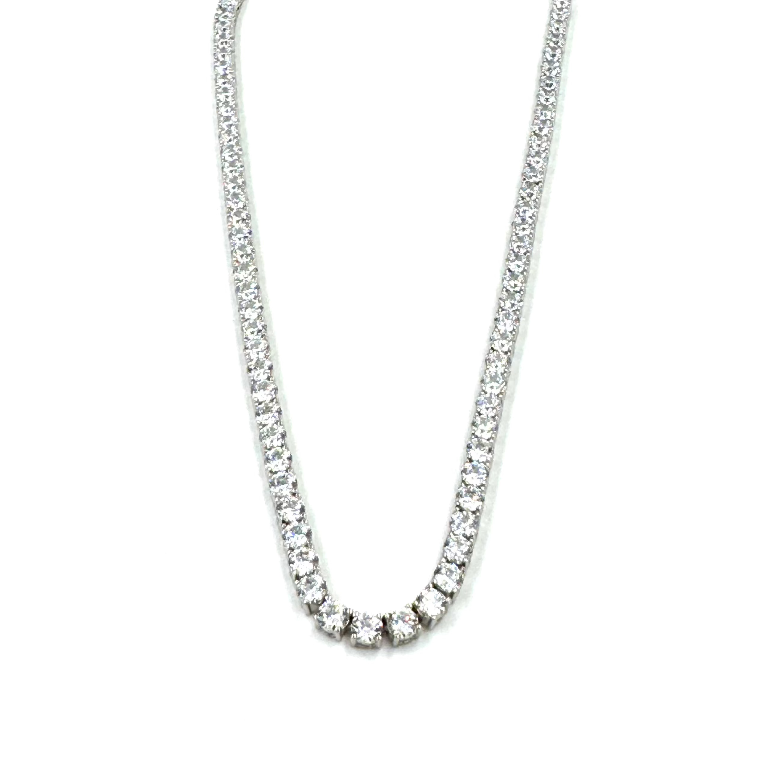Ashley Gold Sterling Silver 5.00CTW Tennis Necklace - Elegant Diamond Tennis Chain for Women, Perfect for Weddings, Parties & Special Occasions