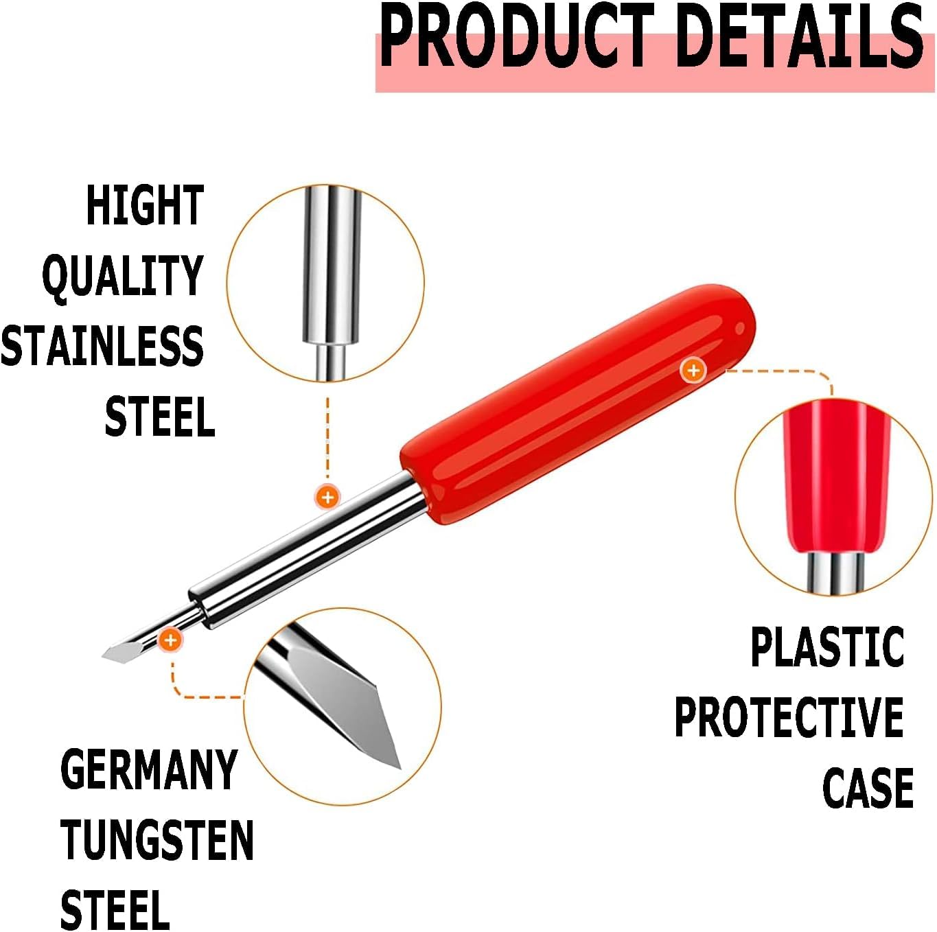 40 Pcs Standard Replacement Blades for Cricut Explore Air 2/Air 3/Maker/Maker 3 - 45° Fine Point Cutting Blades (Red) - Perfect for DIY Crafts, Vinyl Cutting, and Paper Projects