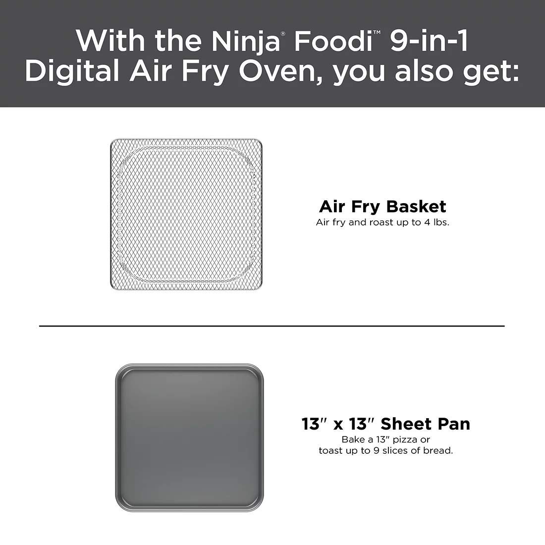 Ninja Foodi 9-in-1 Digital Air Fryer Toaster Oven with Air Roast, Broil, Bake, Bagel, Toast, Dehydrate, Keep Warm & Reheat Functions - Stainless Steel Countertop Oven for Healthy Cooking, Meal Prep & Family Dinners