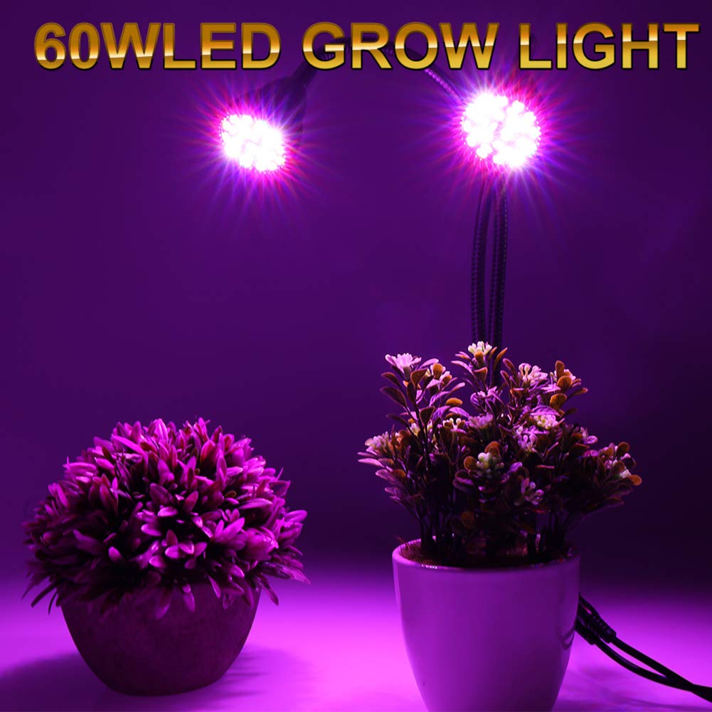 Yosoo Dual LED Plant Grow Light - 56 LED 120° Flexible Double Switch Desk Grow Lamp for Indoor Plants, Hydroponics, Potted Plants & Greenhouse Gardening | Perfect for Home Office, Kitchen Herb Garden & Plant Seedlings