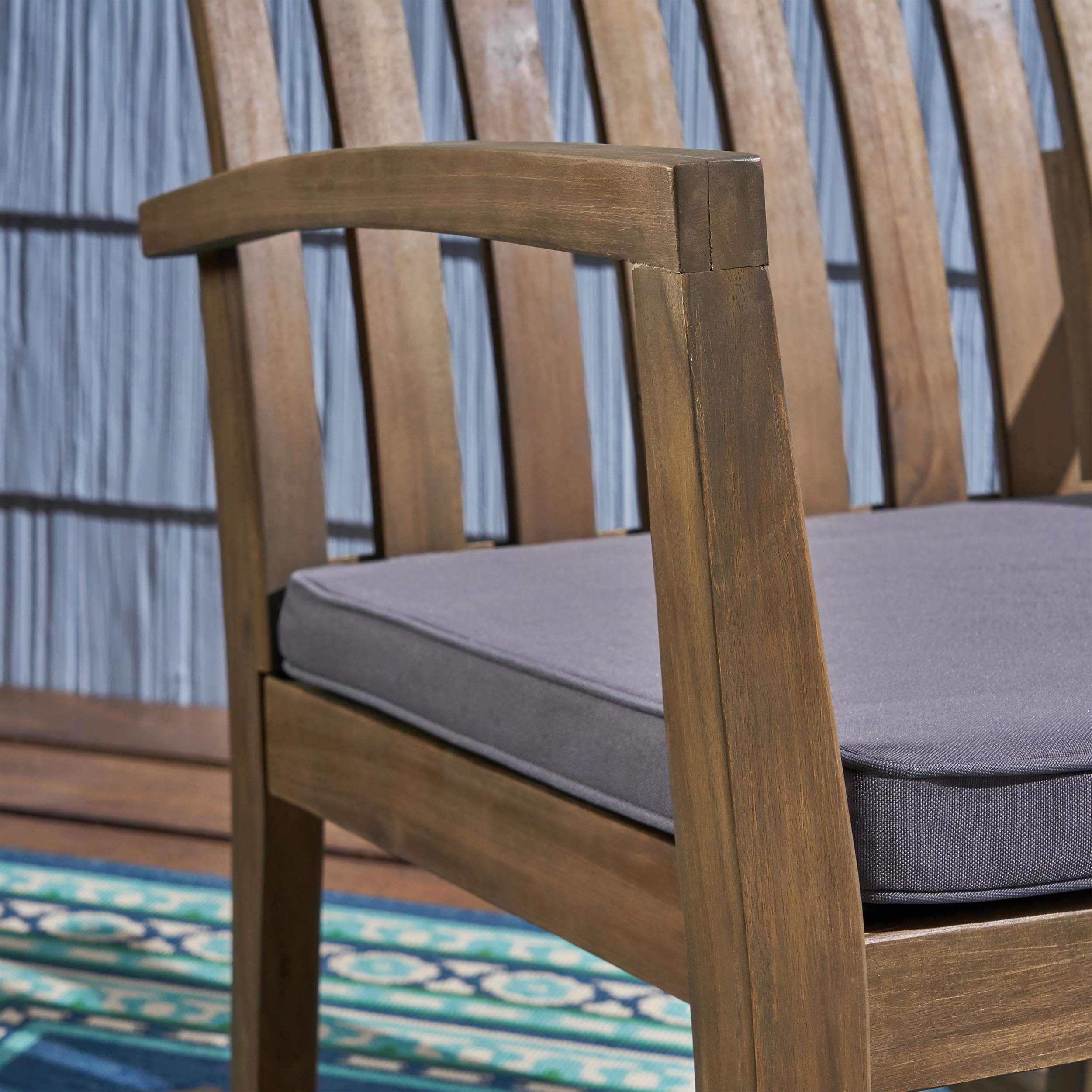 Premium Gray Patio Rocking Chair with Dark Gray Finish - Outdoor Relaxation & Garden Furniture for Backyard, Porch & Deck