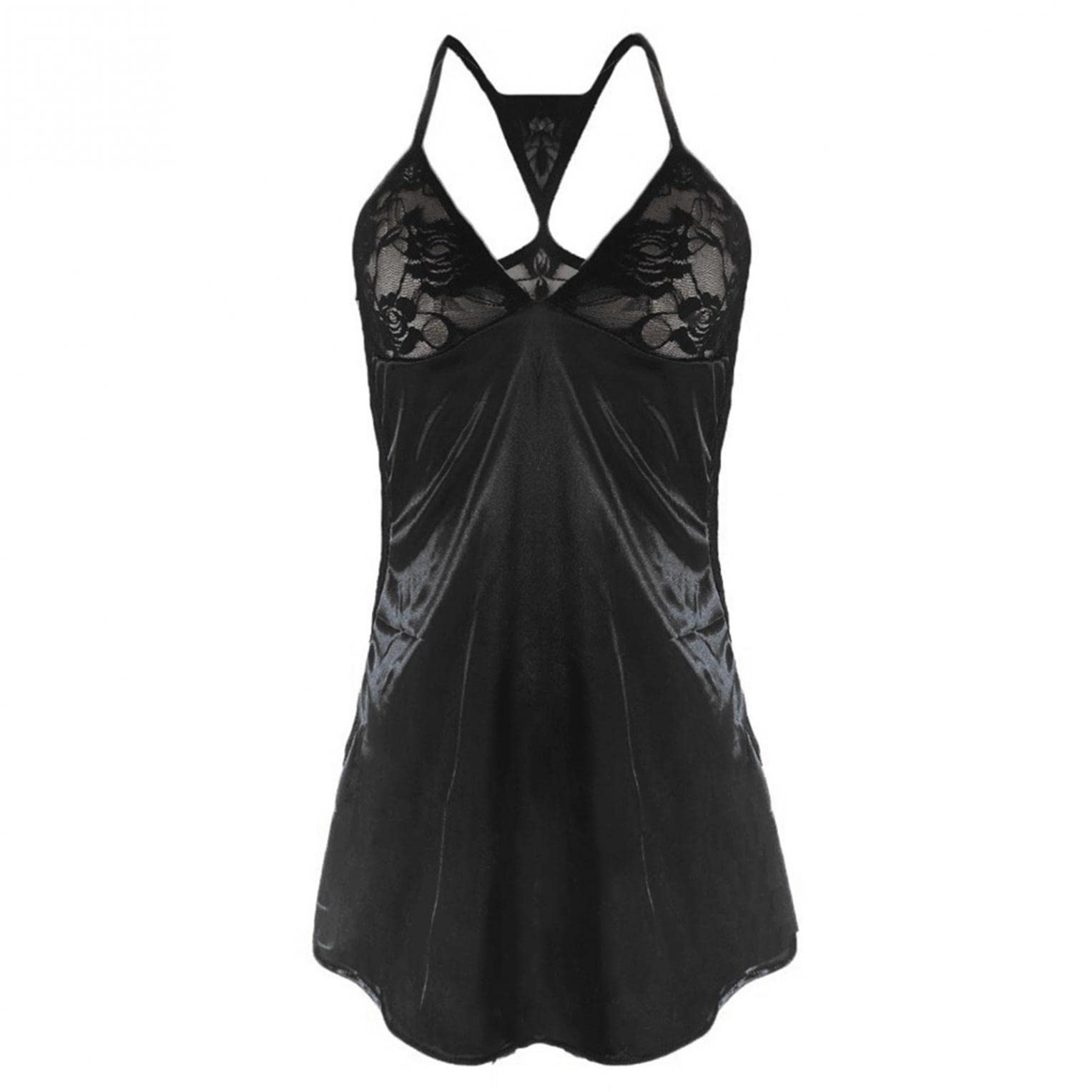 Sexy Black Lace Babydoll Lingerie for Women - Elegant Chemise Nightgown for Brides & Romantic Nights | Perfect for Valentine's Day, Honeymoon & Special Occasions