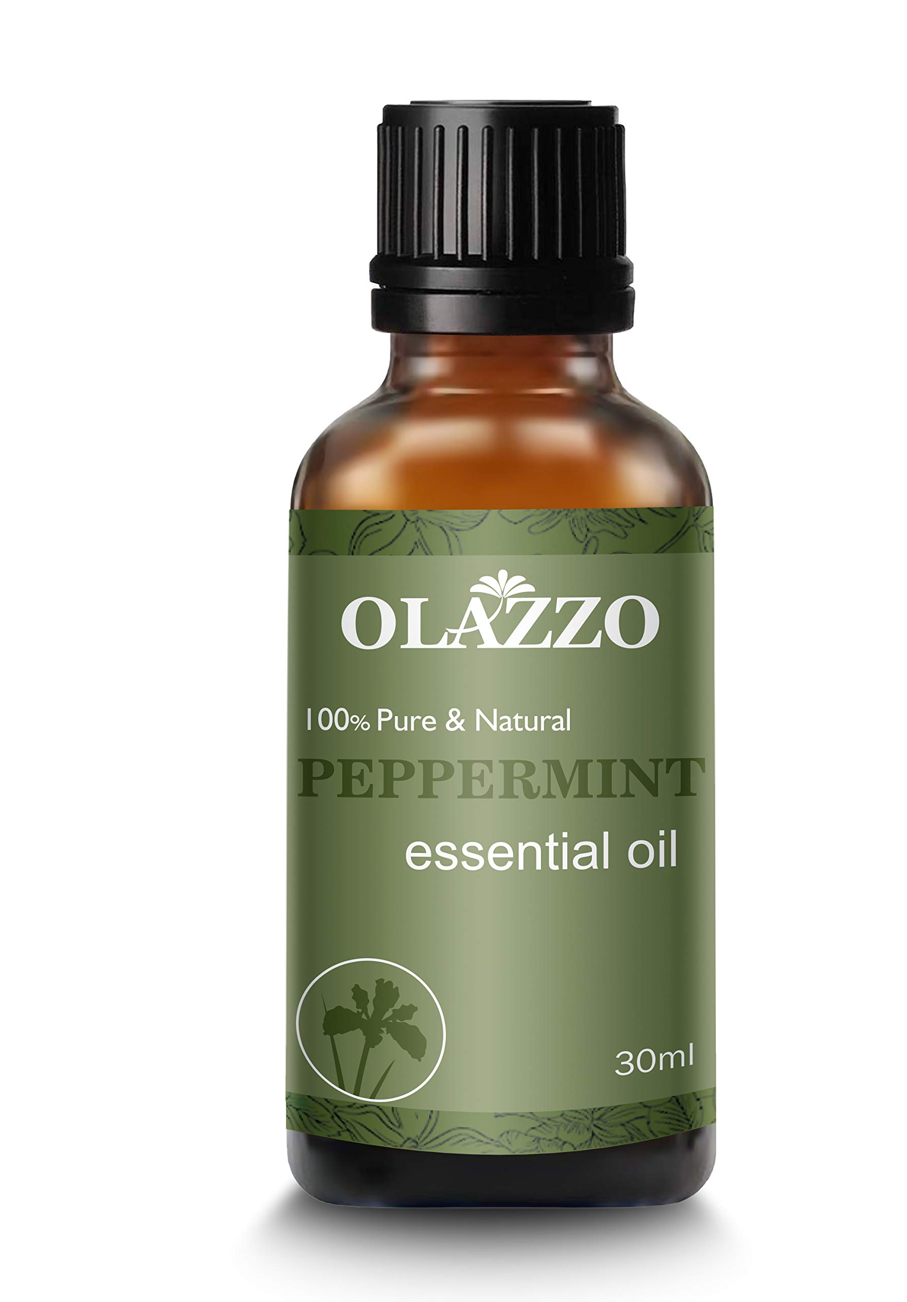 Olazzo Peppermint Essential Oil - 100% Pure Therapeutic Grade for Hair Growth, Skin Care, Aromatherapy - 30ml for Diffusers, Massage & Stress Relief - Perfect for Home Spa & Relaxation