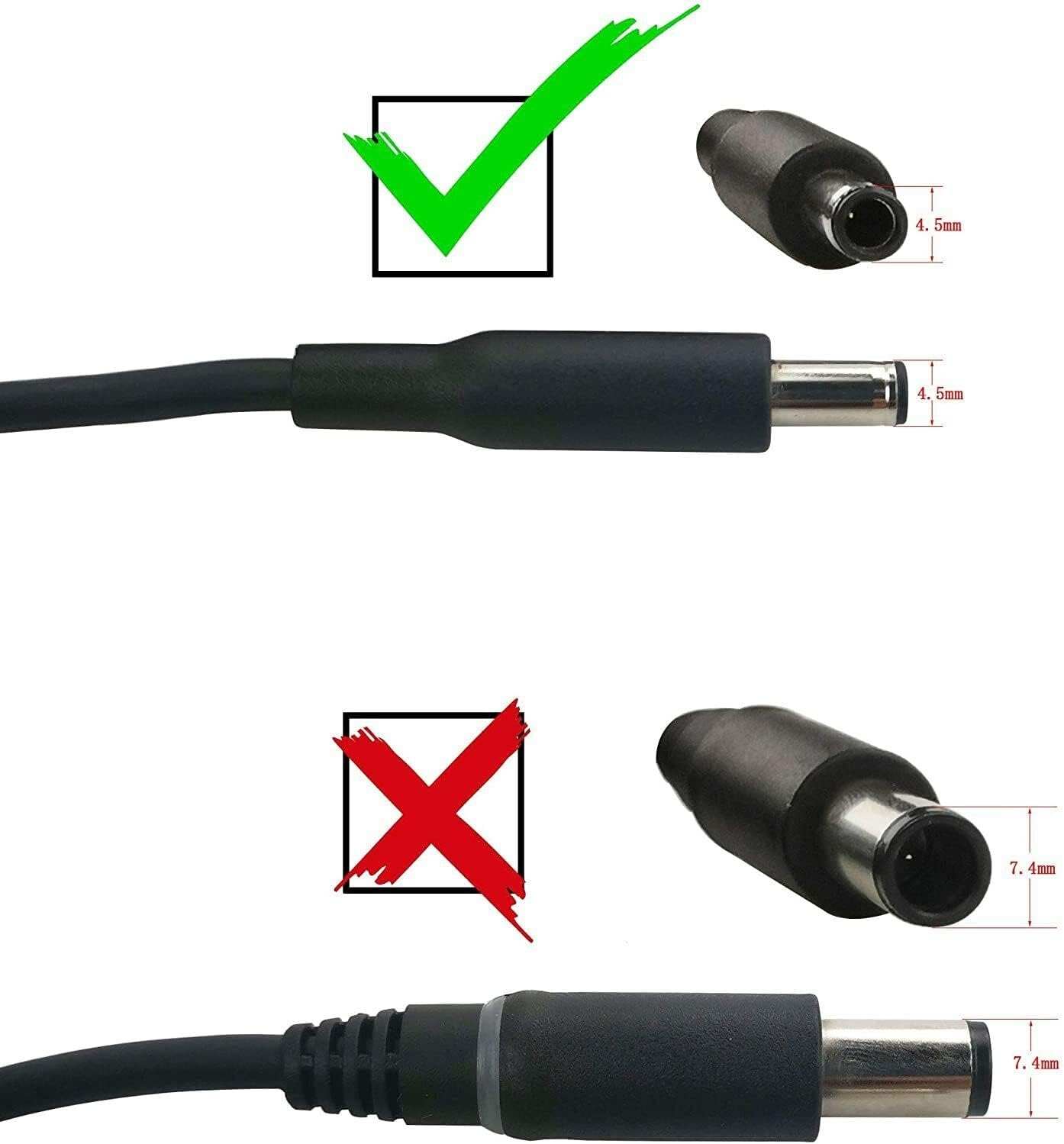 Original DELL 65W AC Charger Power Adapter (Model MGJN9, 0MGJN9, 5NW44, G6J41, 74VT4) - Compatible with DELL Laptops - Perfect for Home, Office & Travel Use