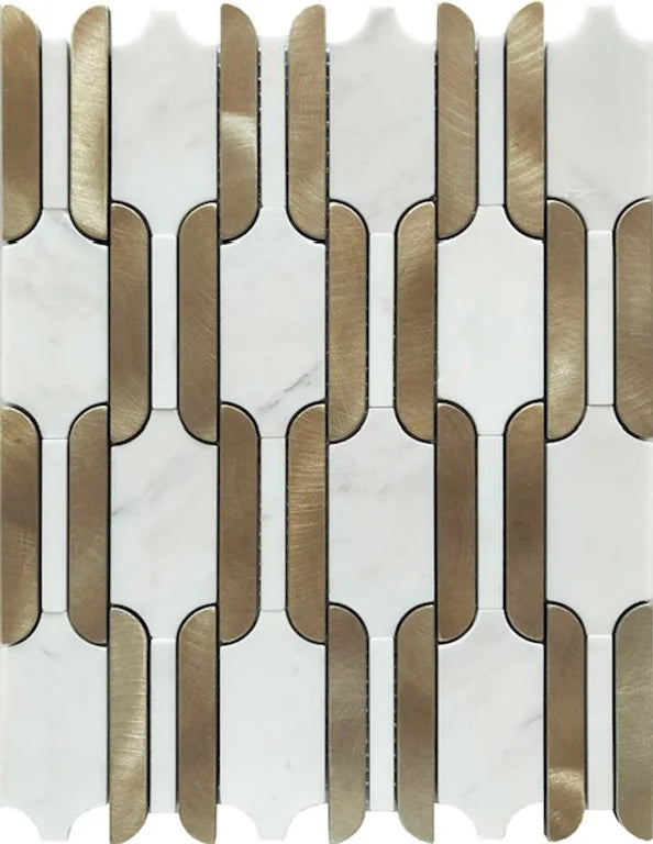 Timeless Links Marble & Glass Mosaic Tiles - Premium Bold Bond for Kitchen Backsplash & Bathroom Wall Decor