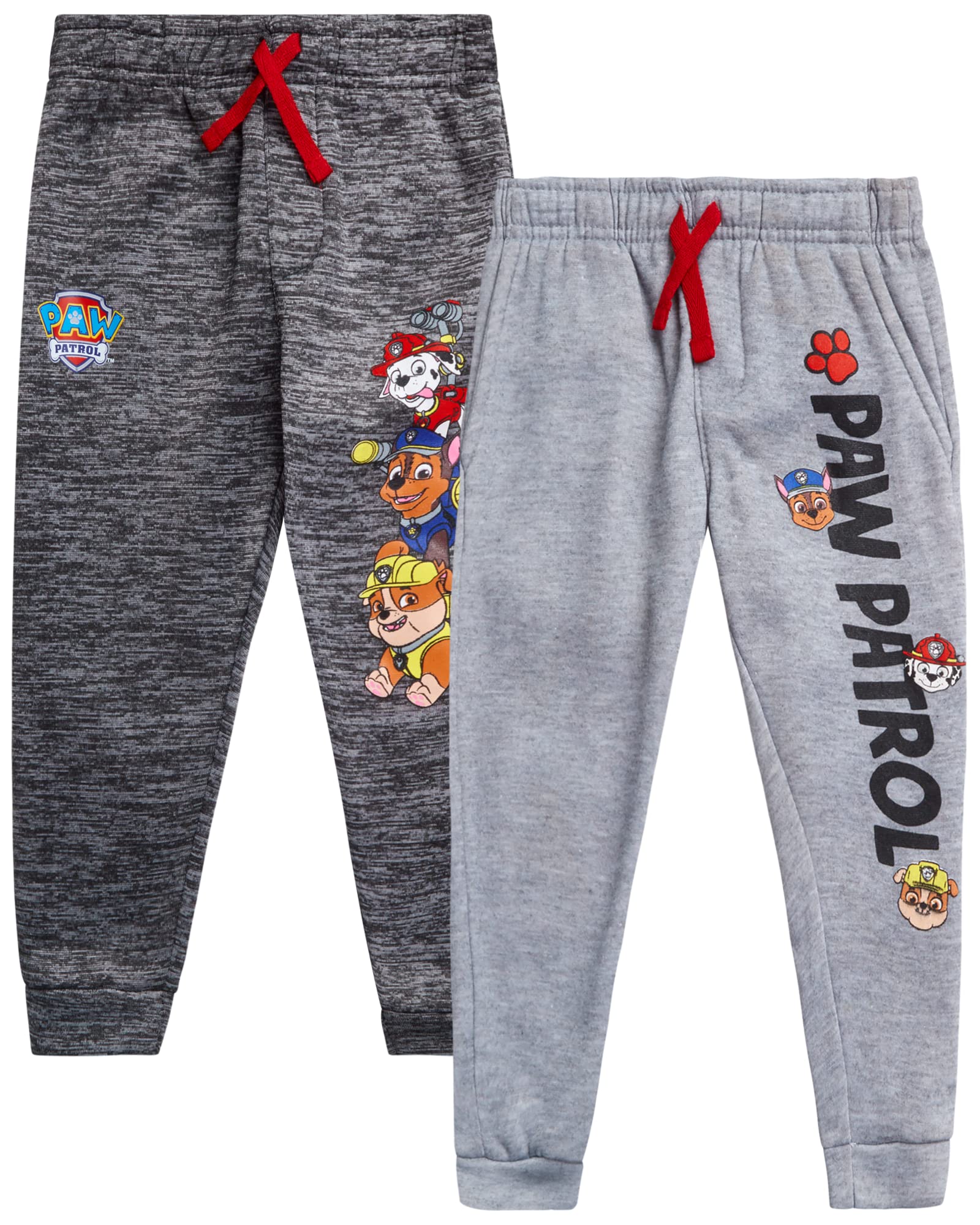 Paw Patrol Boys' Fleece Jogger Pants 2-Pack - Chase & Marshall Character Sweatpants for Kids Ages 5-7 | Soft & Comfortable Nick Jr. Cartoon Pajama Pants for Playtime, Lounging & Sleepovers